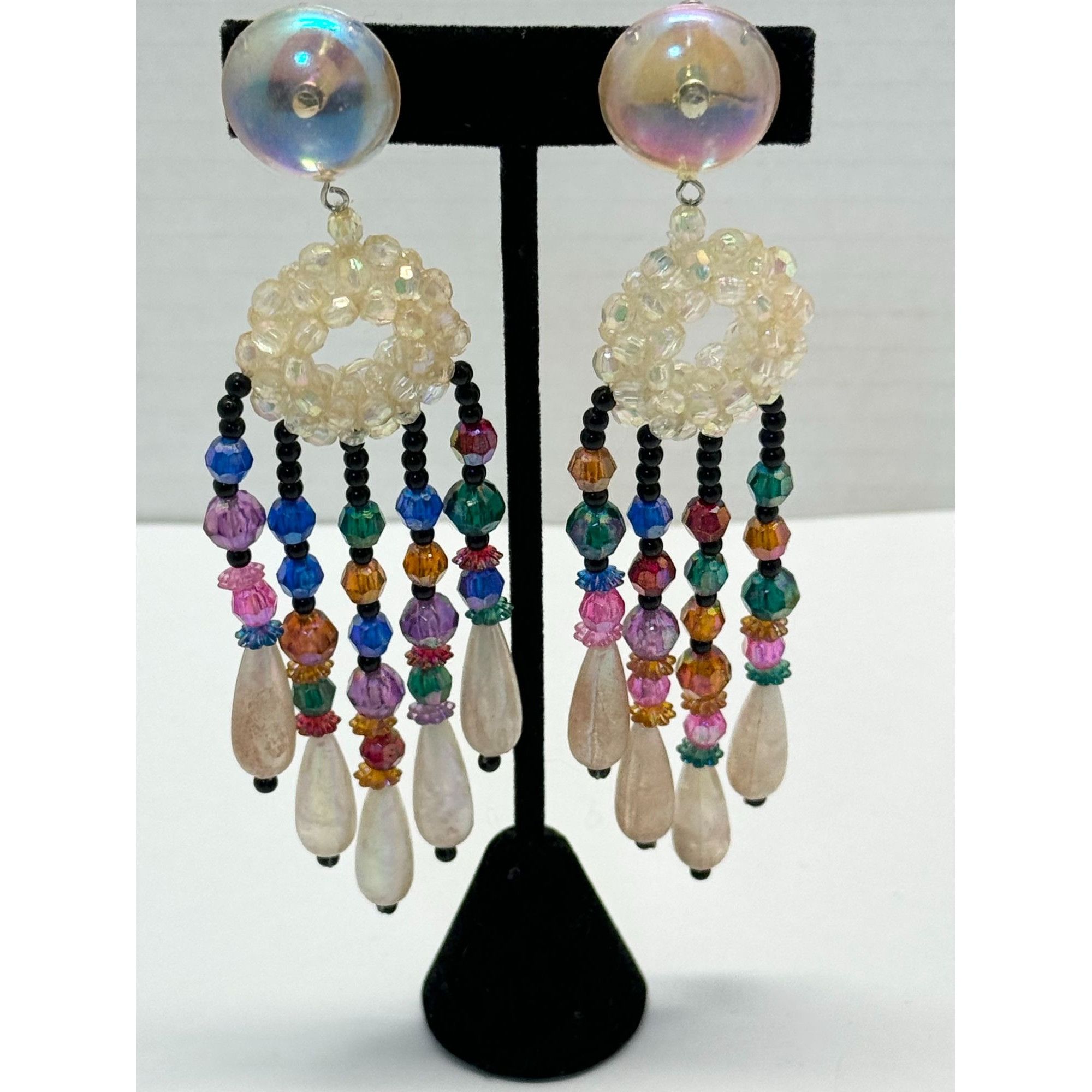 Vintage Vintage beaded crystal tassel earrings Size ONE SIZE - 5 Thumbnail