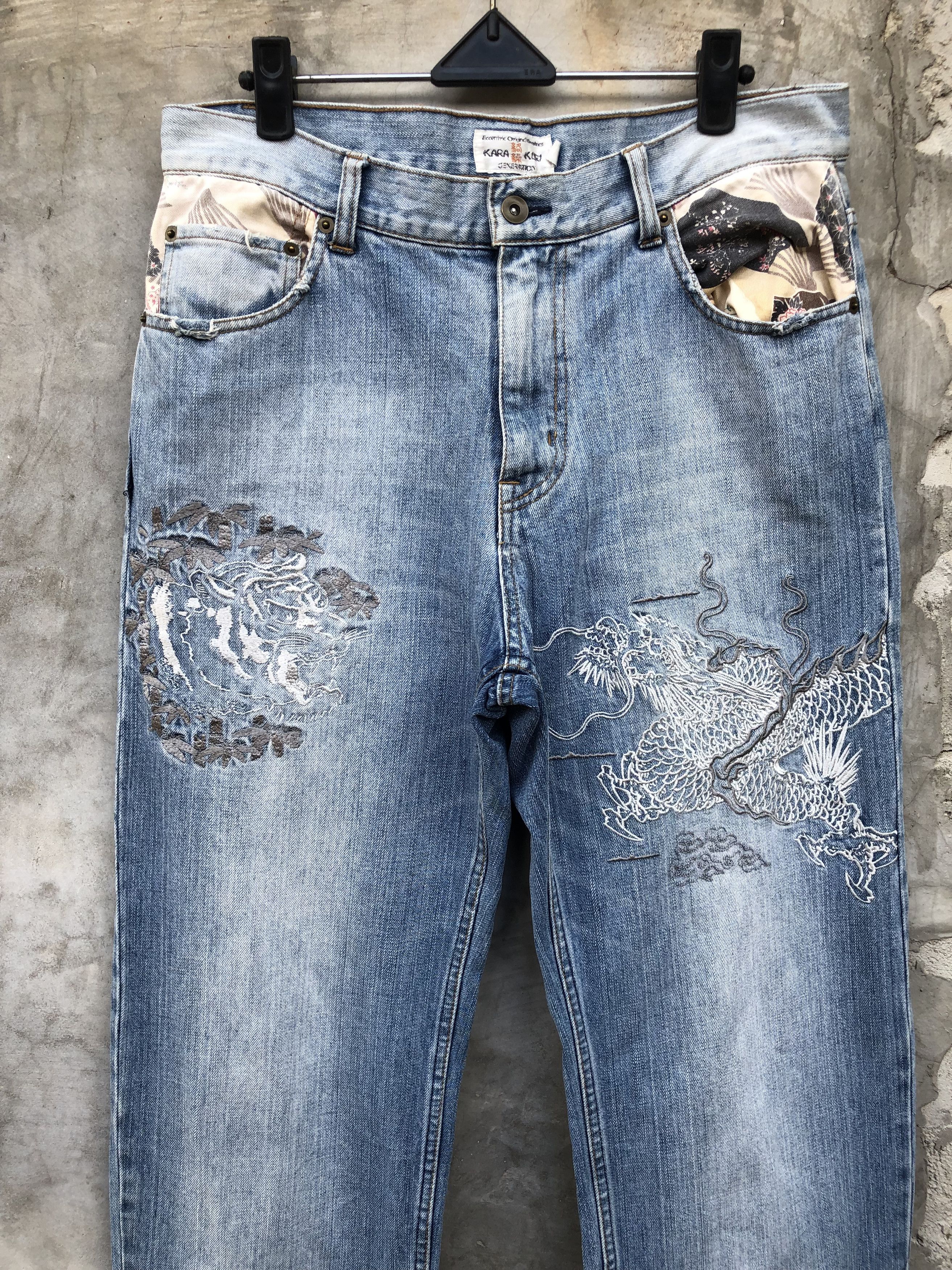 Karakuri Tamashii Karakuri Tamashi Dragon and Tiger Embroidery denim Size US 32 / EU 48 - 3 Thumbnail