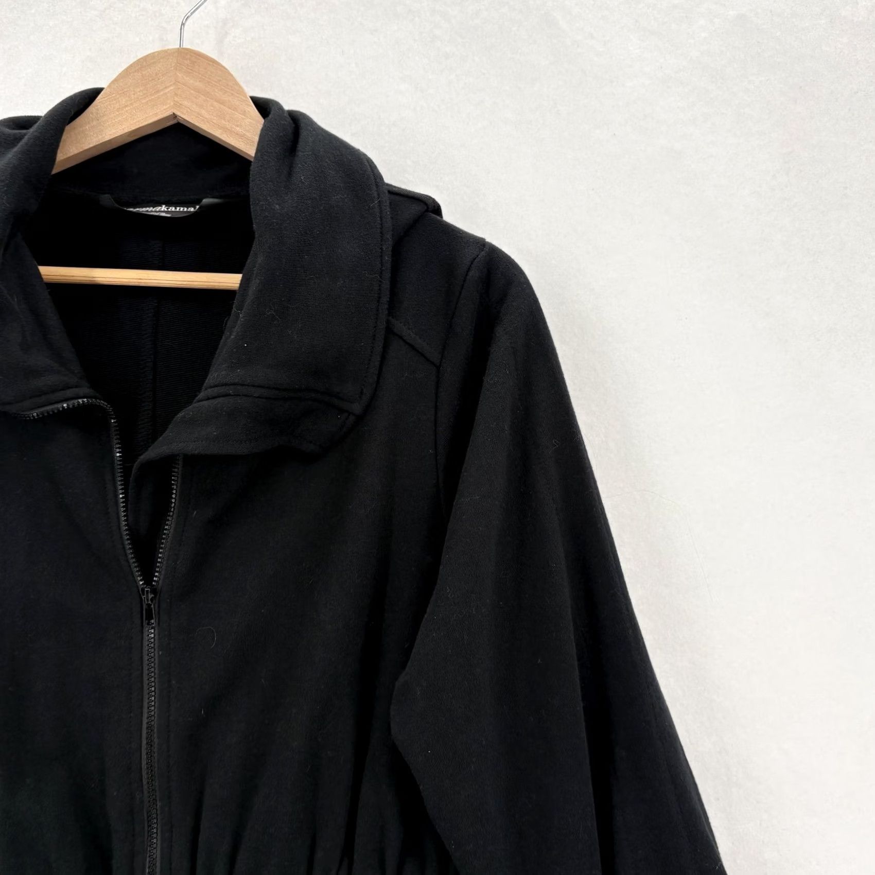 Norma Kamali Norma Kamali Coat Womens Medium Black French Terry Zip Elastic Waist Pockets Size M / US 6-8 / IT 42-44 - 2 Thumbnail
