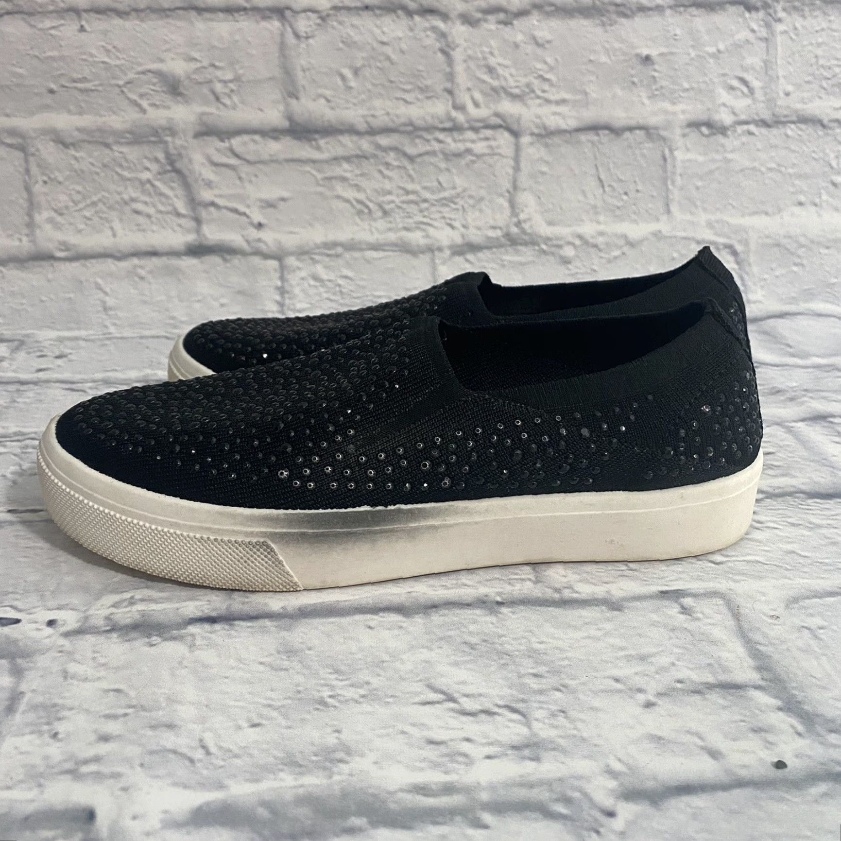 SKECHERS Skechers Poppy Studded Affair 73913 Slip On Knit Sneakers Women's Sz 7.5 Black Size US 5 / IT 35 - 4 Thumbnail