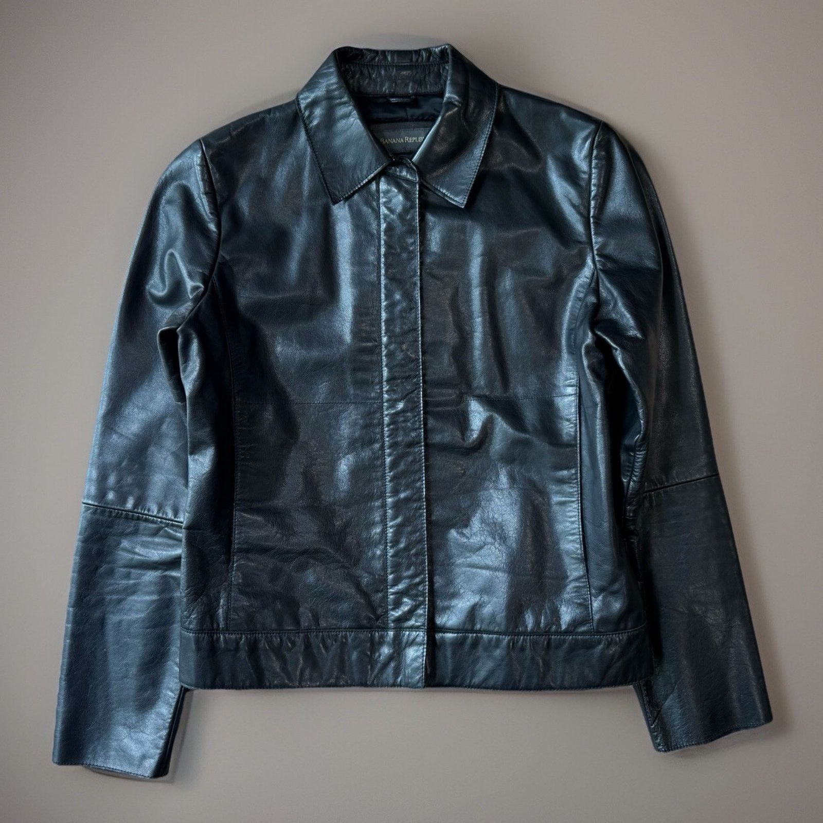 Banana Republic Banana Republic Leather Jacket Women's XS Black Full Zip Size XS / US 0-2 / IT 36-38 - 1 Thumbnail