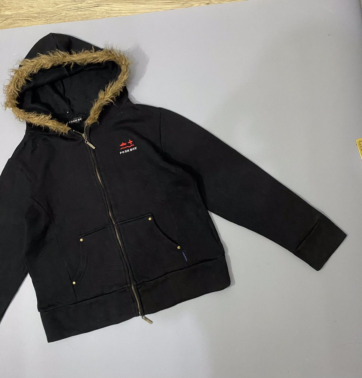 If Six Was Nine 💥Japan💥PoshBoy Fur Faux Zip Hoodie Size US M / EU 48-50 / 2 - 6 Thumbnail