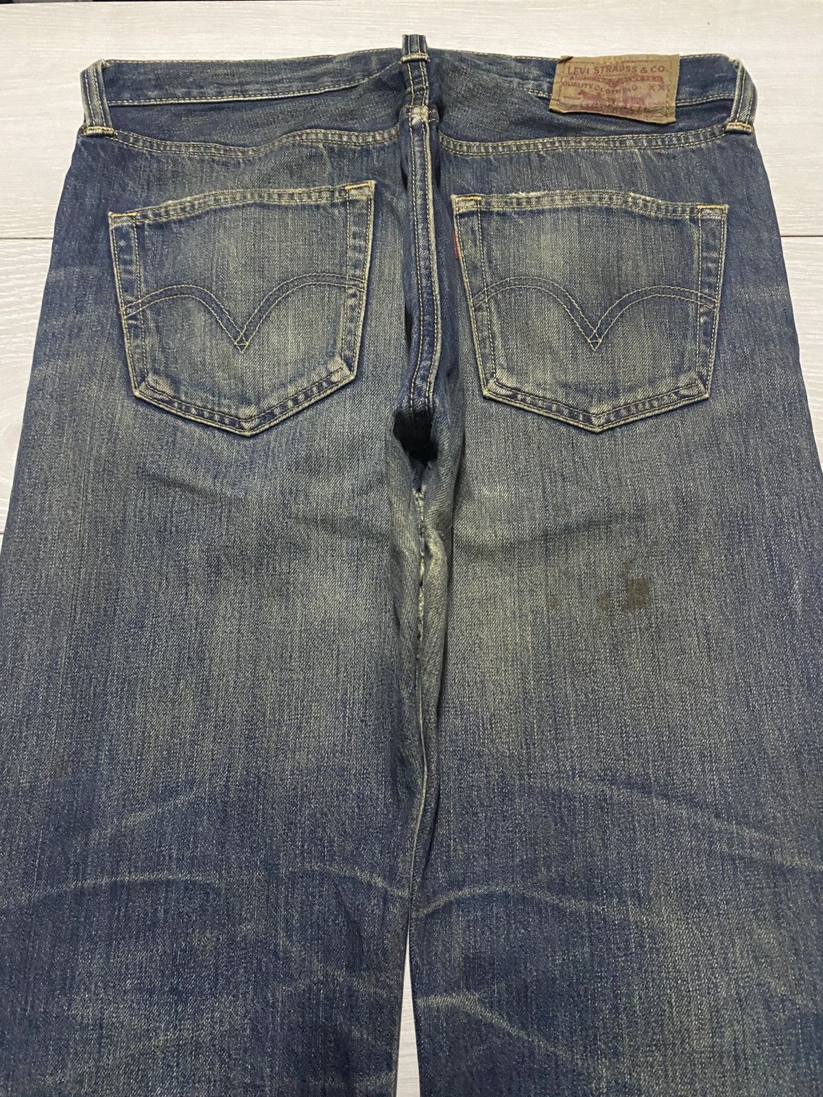 Levi's Vintage Levis 501 Mud Wash Distressed Baggy Jeans Size US 34 / EU 50 - 4 Thumbnail