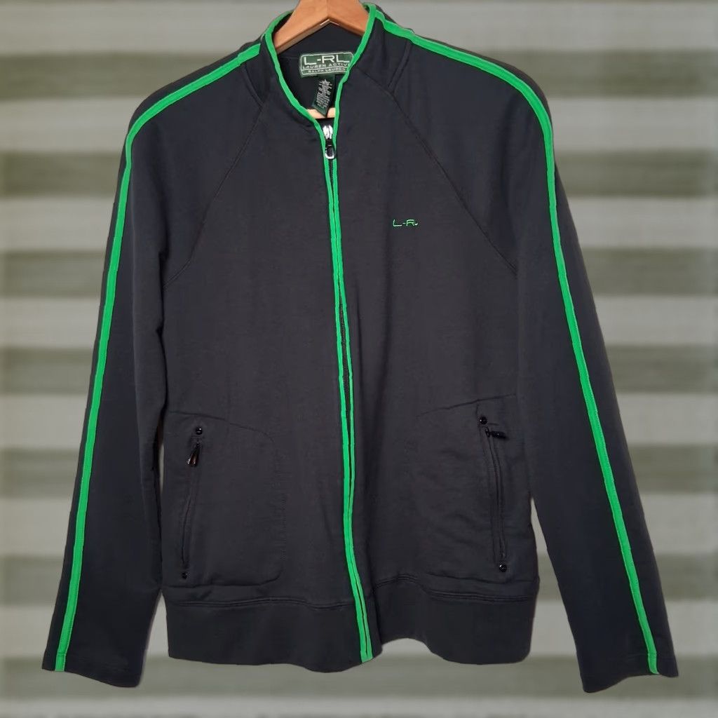 Ralph Lauren Ralph Lauren Active LRL Sweatshirt Women Large Black Green Zip Athleisure Size L / US 10 / IT 46 - 1 Thumbnail