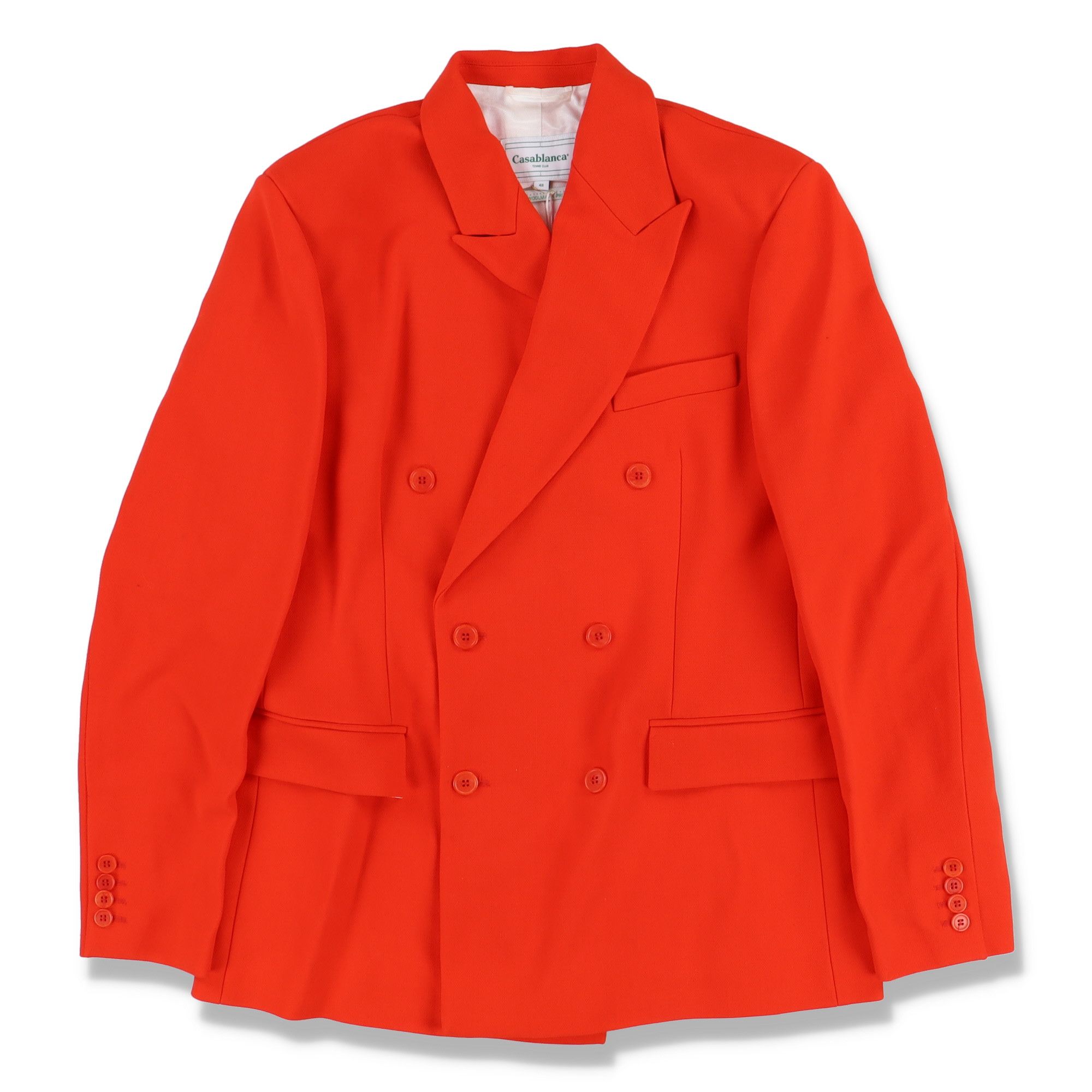 image of Casablanca Persimmon Aristotle Double Breasted Suit Jacket, Men's (Size Medium)