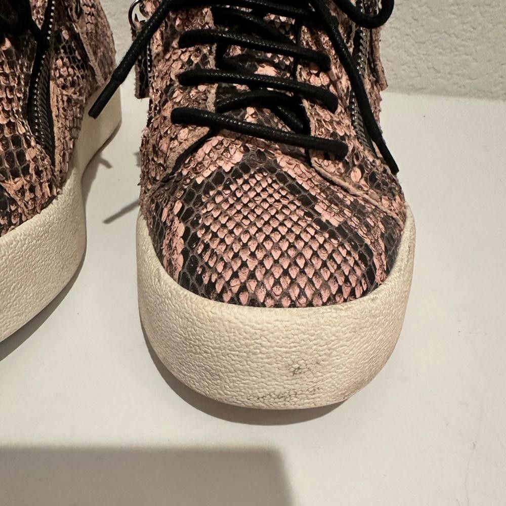 Giuseppe Zanotti Giuseppe Zanotti Leather Sneaker Rose Pink Snake Print EU 38 Size US 7 / IT 37 - 9 Thumbnail