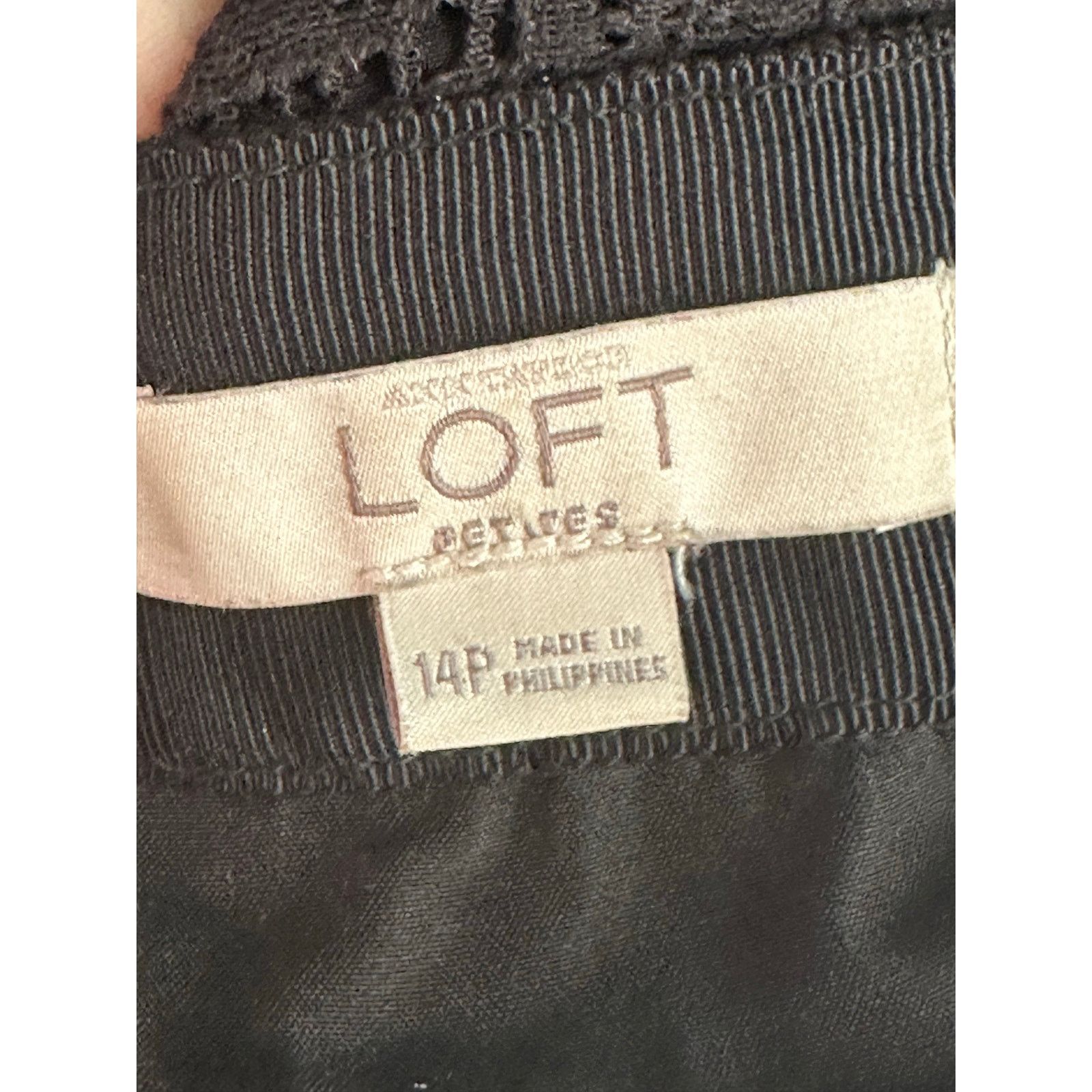 Loft Loft black lace a line skirt size 14P Size 36" / US 14 / IT 50 - 3 Thumbnail