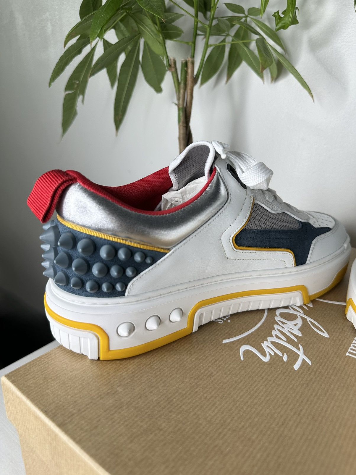 Christian Louboutin Men's Astroloubi Mixed Media Low-Top Sneakers Size US 9.5 / EU 42-43 - 3 Thumbnail