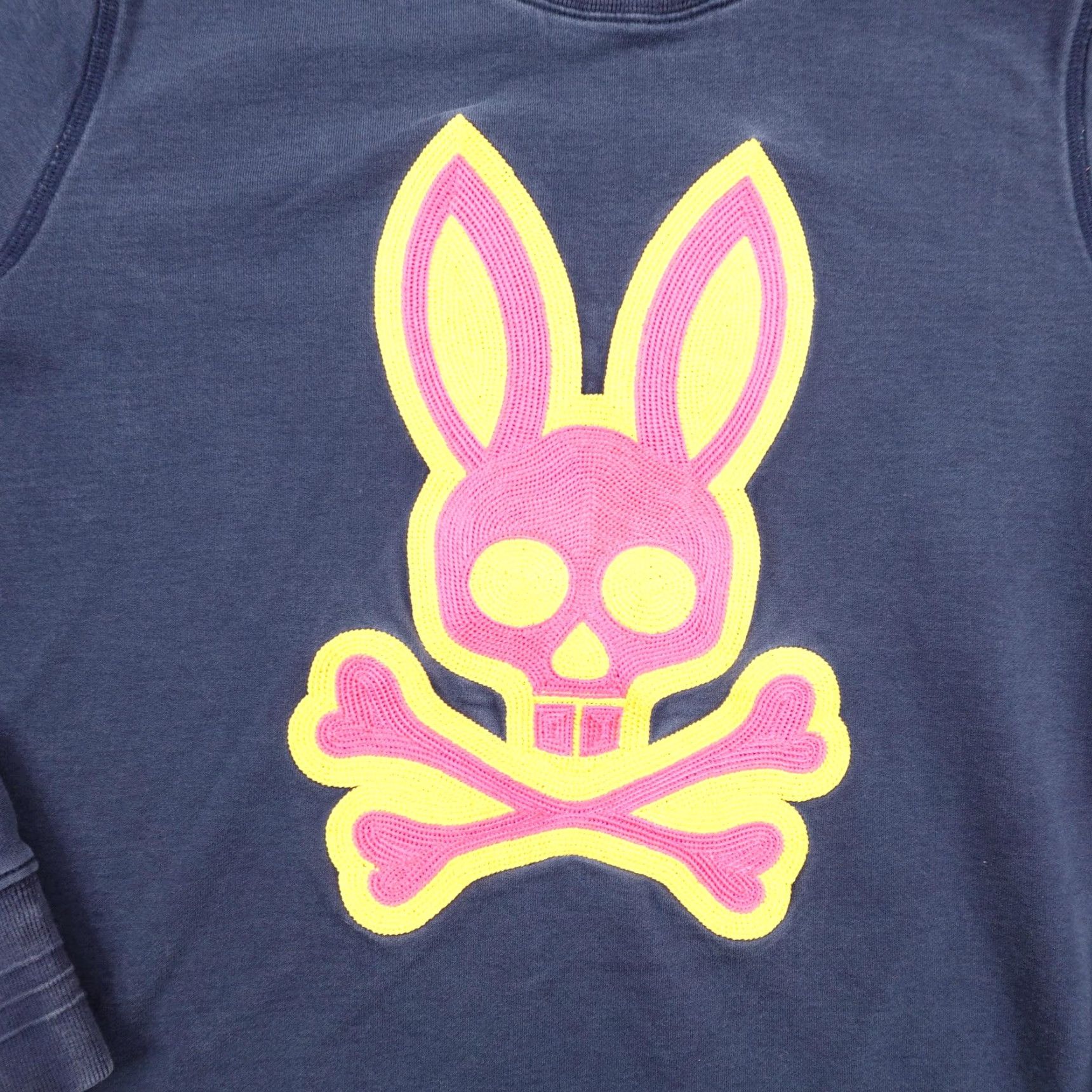 Psycho Bunny Psycho Bunny Sweatshirt Mens XS Blue Neon Bunny Skull Crewneck Pullover Graphic Print Knit Cotton Size US XS / EU 42 / 0 - 2 Thumbnail