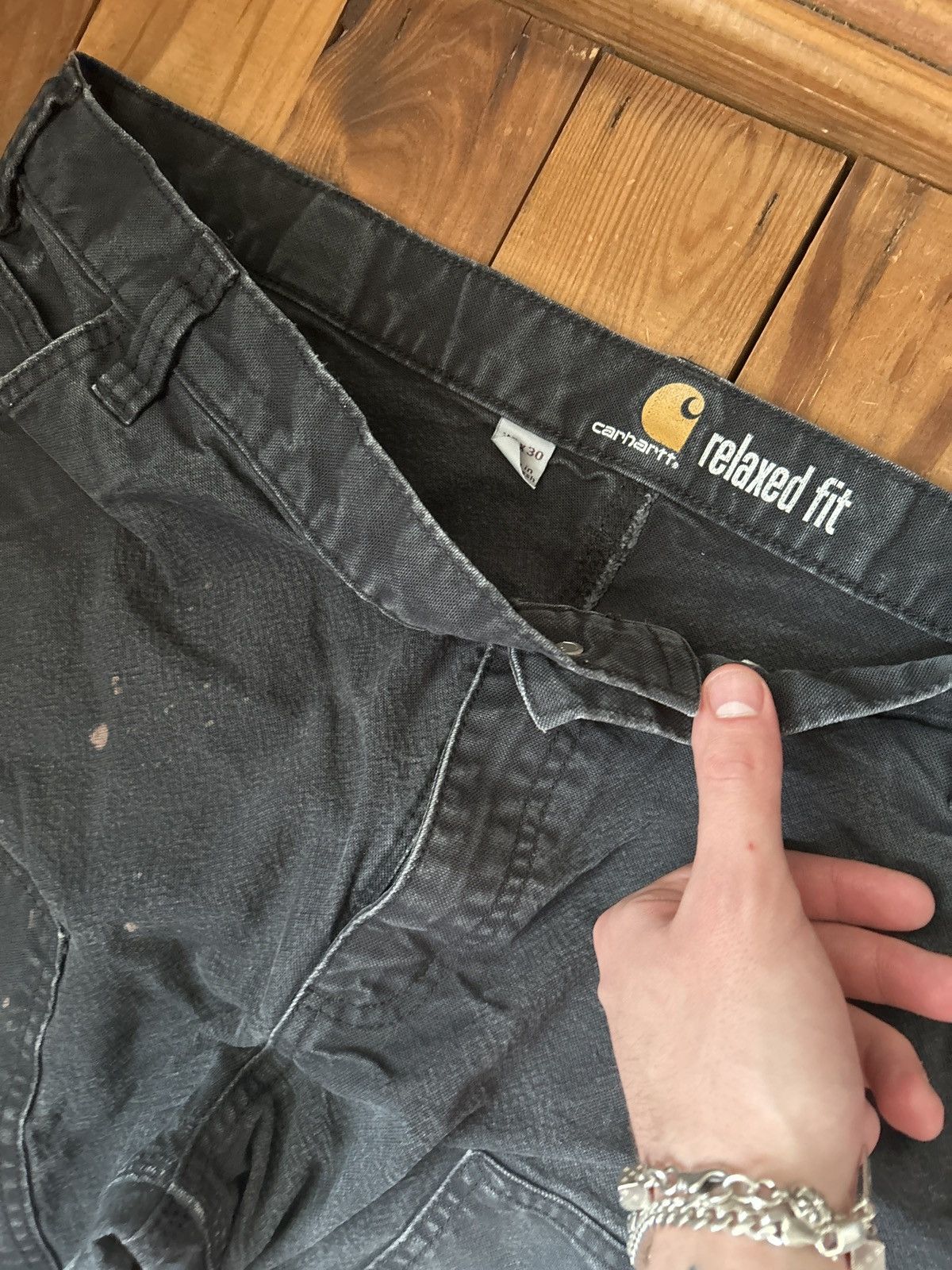 Carhartt × Vintage Vintage Carhartt Black Double Knee Carpenter Pants Size US 36 / EU 52 - 3 Thumbnail