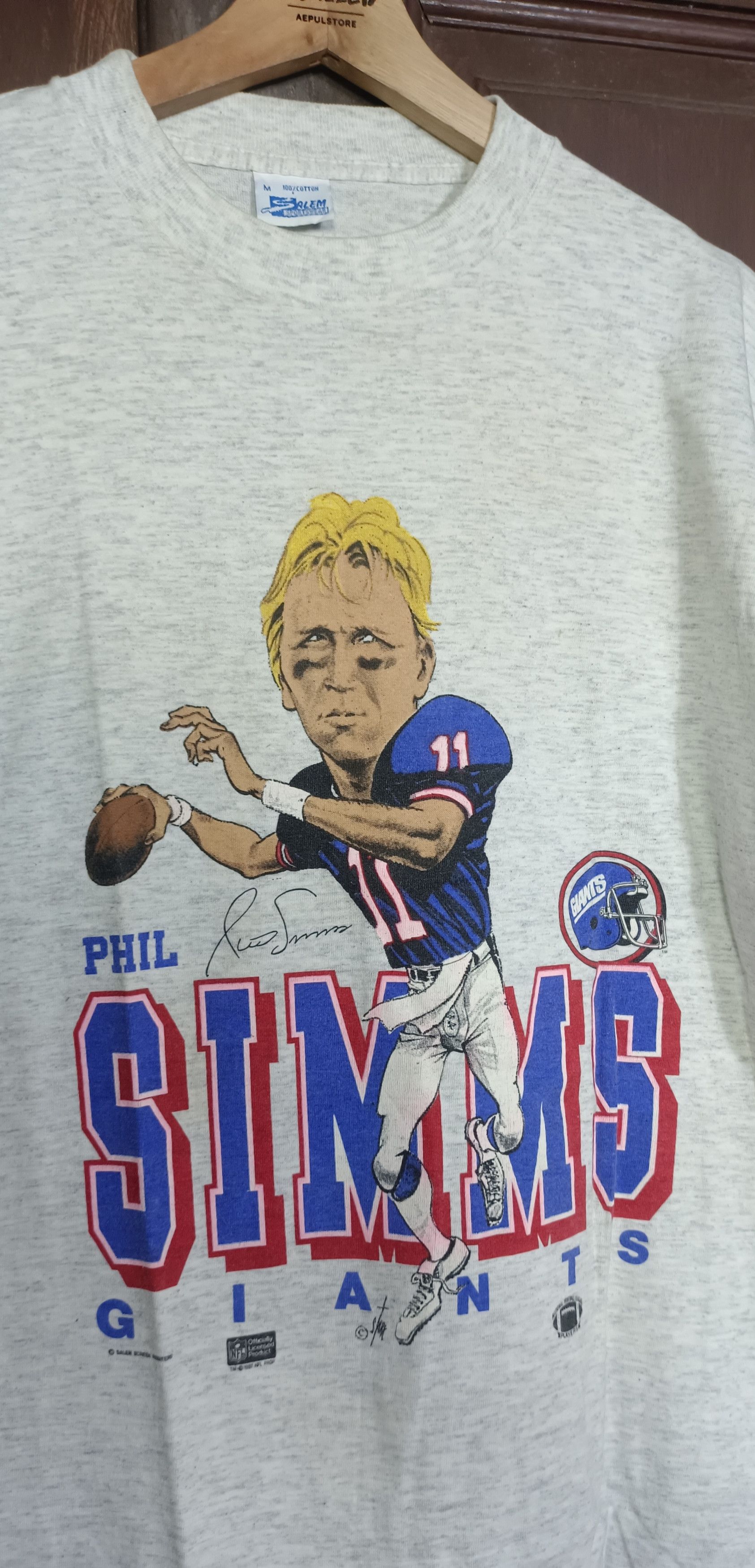 NFL × Salem Sportswear × Vintage Vintage 80s🔥 NFL Phil Simms Giants Salem Sportwear Size US M / EU 48-50 / 2 - 8 Thumbnail