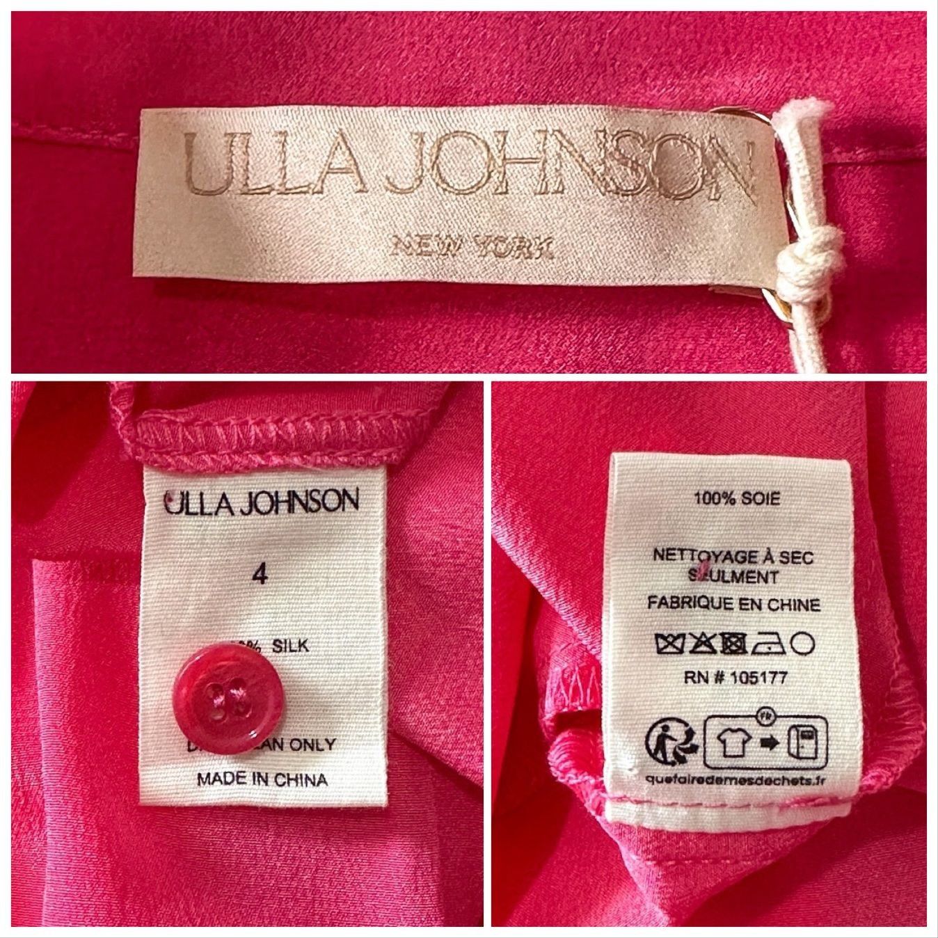 Ulla Johnson ULLA JOHNSON Adalyn Silk Mini Dress, Pink, Size 4, New with Size S / US 4 / IT 40 - 3 Thumbnail