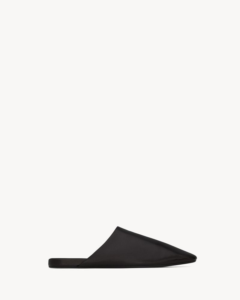 Saint Laurent Paris o1tko10426 Leather Plaza Mules in Black Size US 11 / EU 44 - 1 Thumbnail