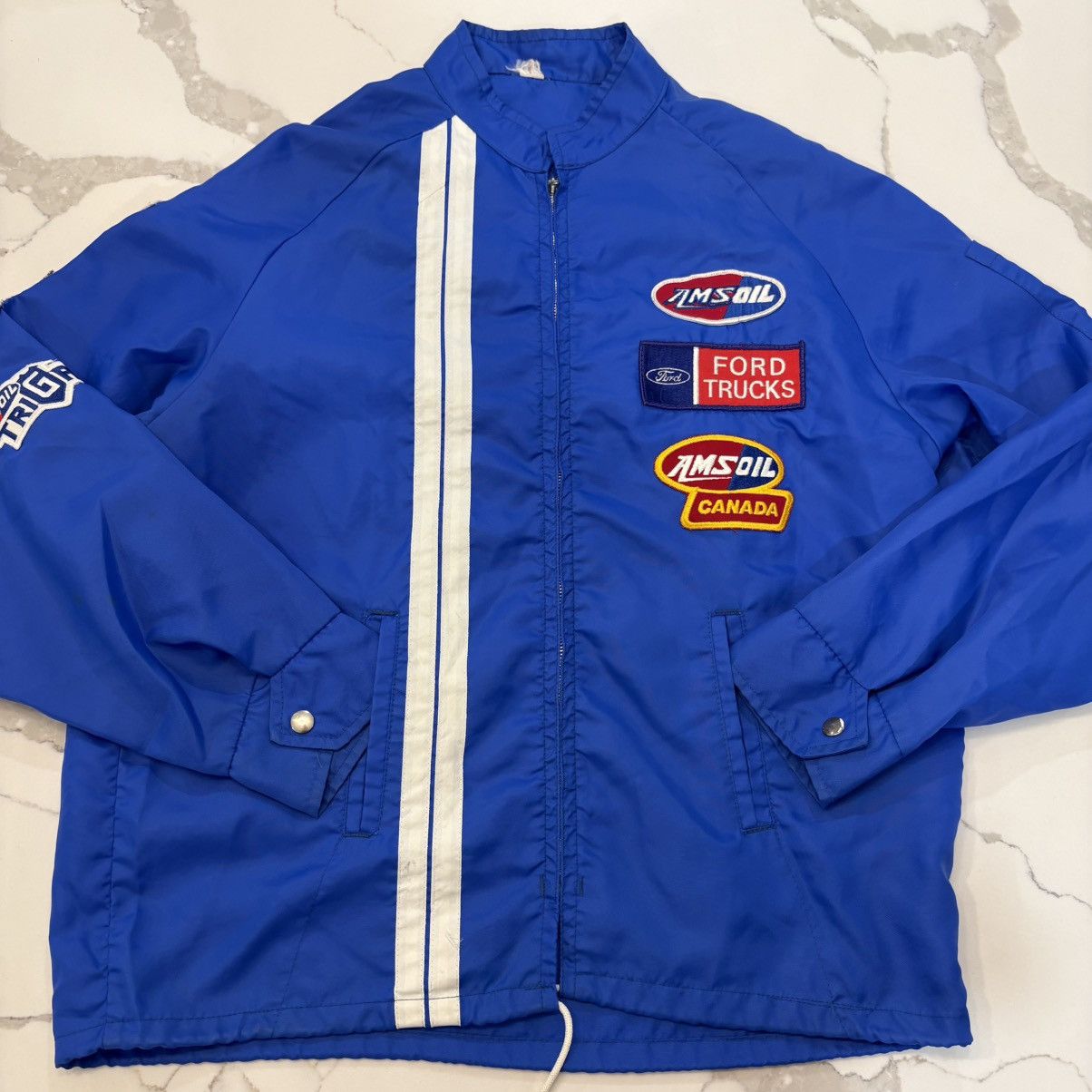 Vintage Vintage 80s Amsoil ASA Racing Ford Dave Watson Jacket Size US L / EU 52-54 / 3 - 1 Thumbnail