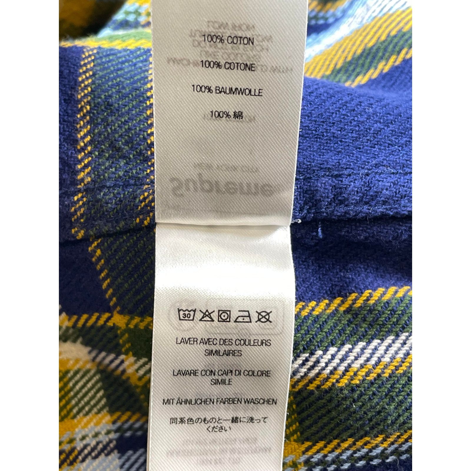 Supreme Supreme Logo Blue & Yellow Flannel Size US M / EU 48-50 / 2 - 8 Thumbnail