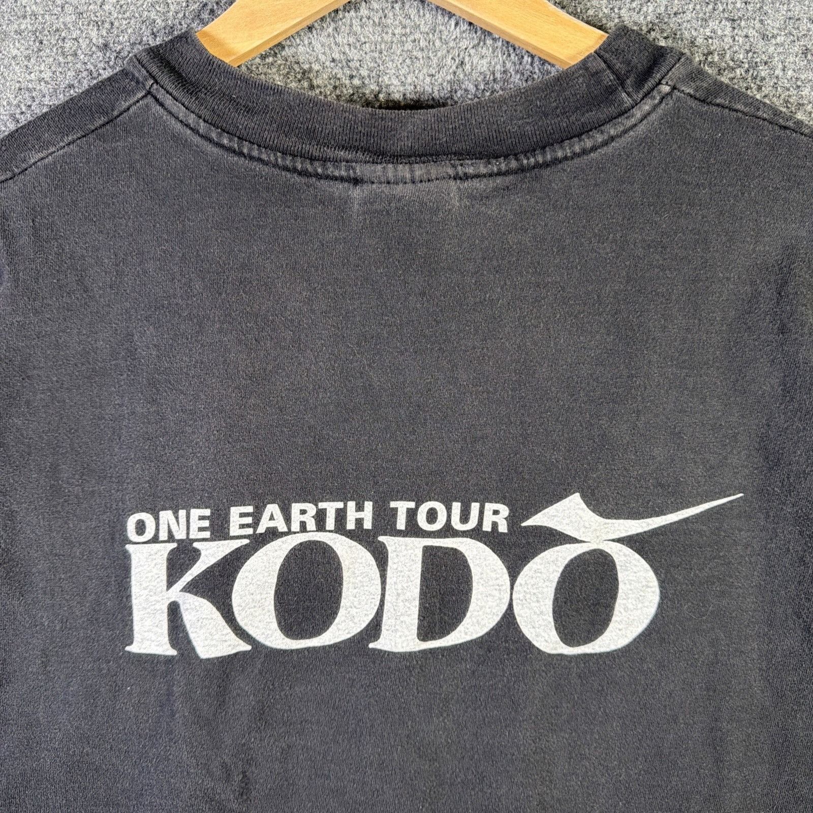 Band Tees Vintage Kodo Shirt XL Black 90s Japan USA One Earth Tour Size US XL / EU 56 / 4 - 2 Thumbnail