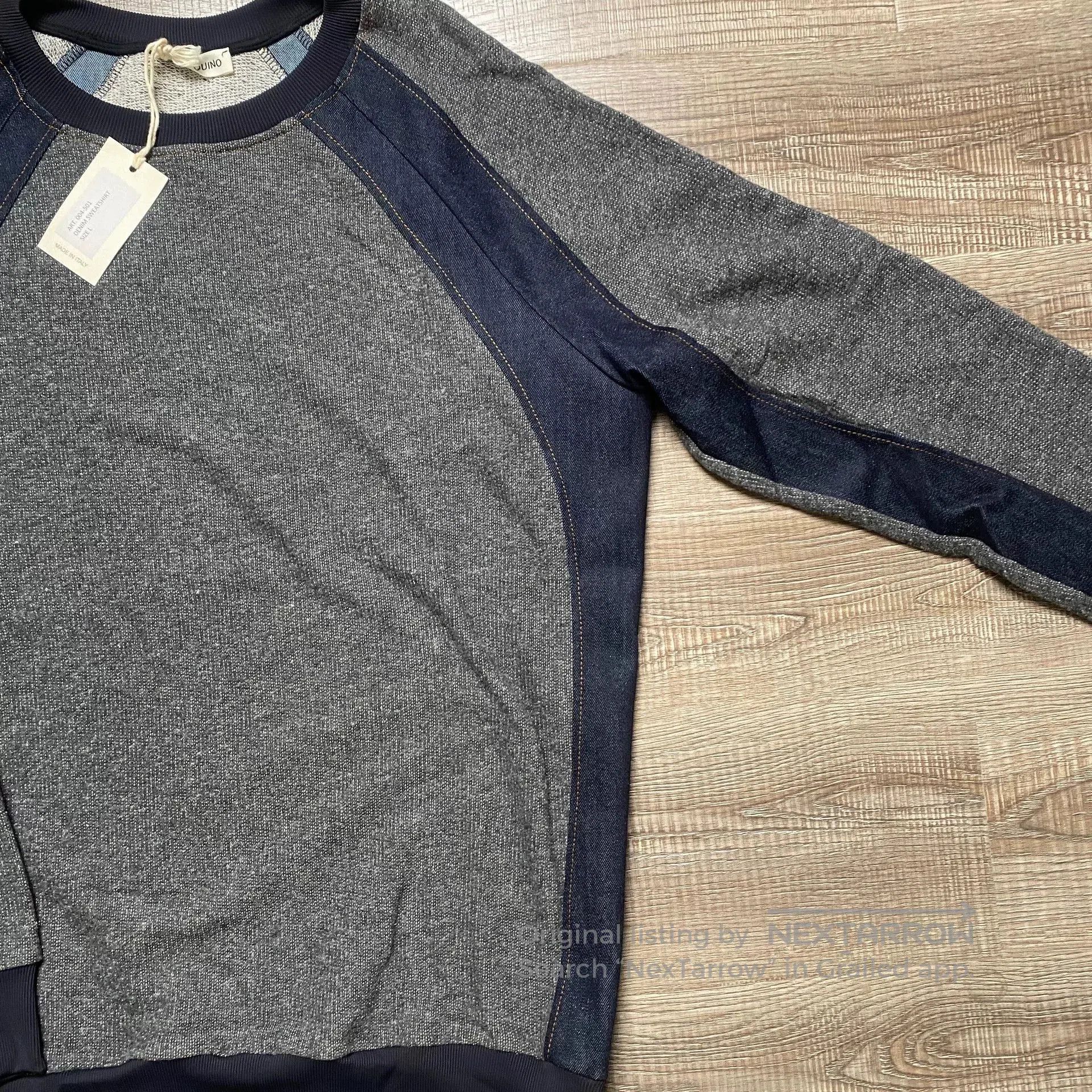 Helas Hellequino Denim Patchwork Vintage Sweatshirt. Size US XS / EU 42 / 0 - 3 Thumbnail