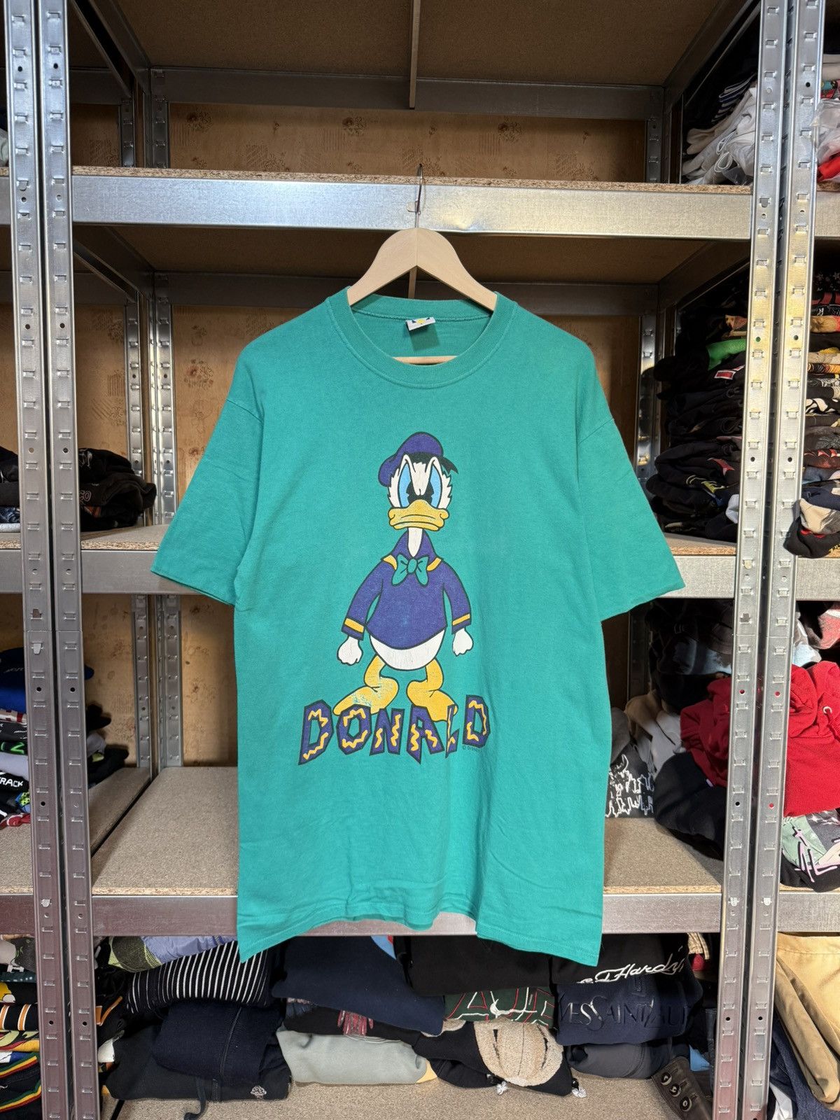 Disney × Vintage Vintage 90s Donald Duck Cartton made in USA t-shirt Y2K Hype Size US L / EU 52-54 / 3 - 1 Thumbnail