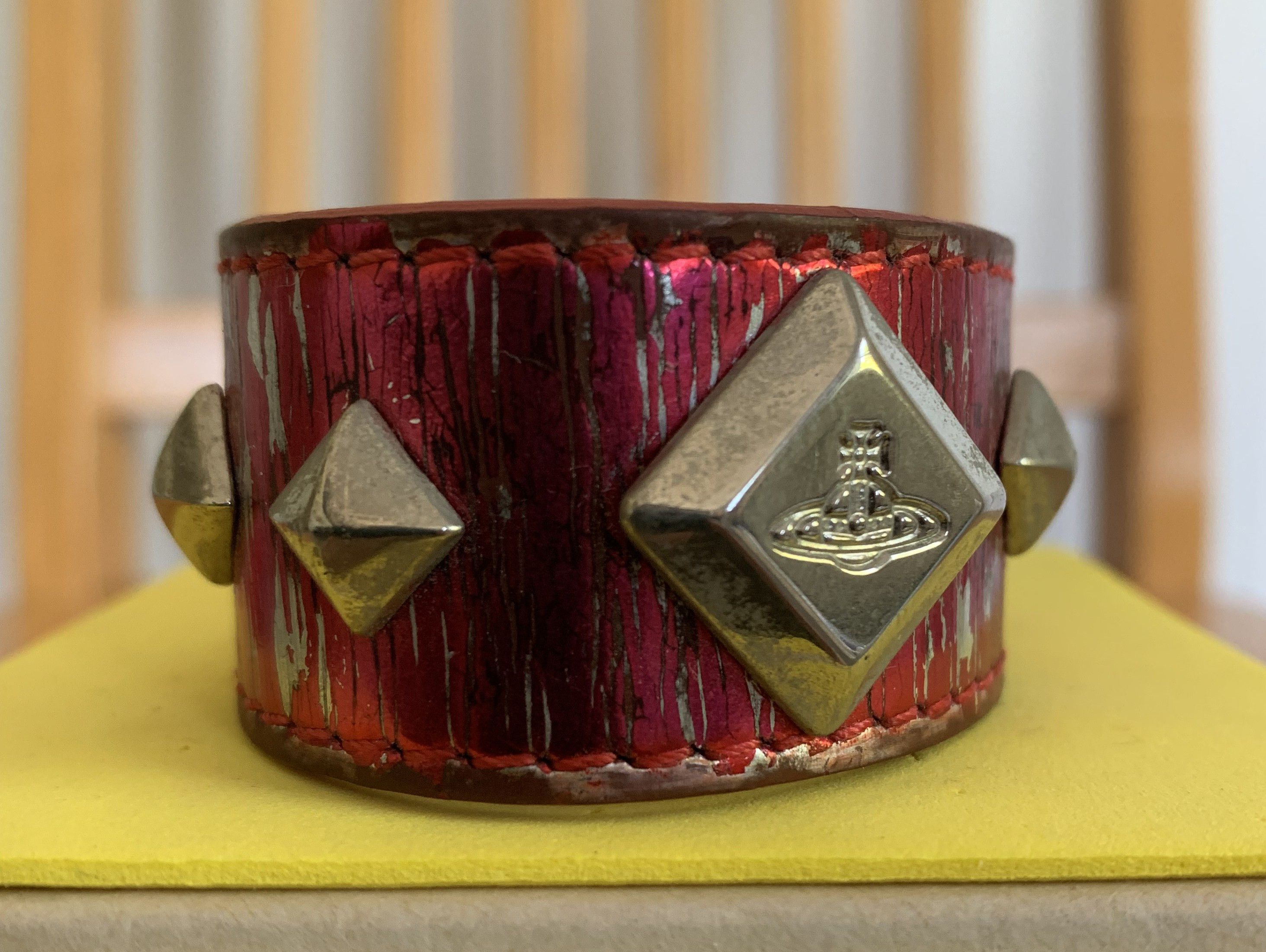 Vivienne Westwood Vivenne Westwood Studded Metallic Leather Orb Bracelet Size ONE SIZE - 3 Thumbnail