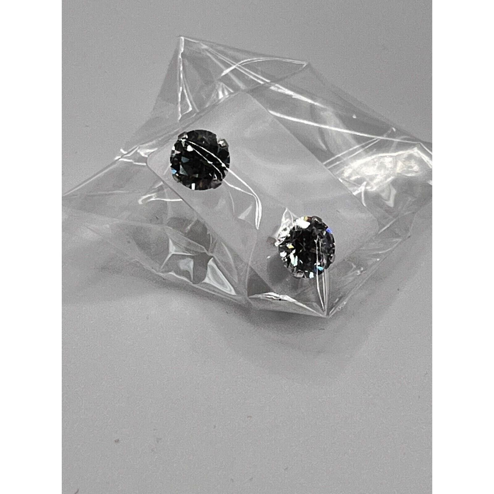 The Unbranded Brand Round Cut CZ Solitaire Earrings Antitarnish 925 Sterling Size ONE SIZE - 4 Thumbnail