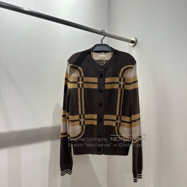Hermes Hermes Plaid cashmere knit cardigan Size XS / US 0-2 / IT 36-38 - 1 Thumbnail