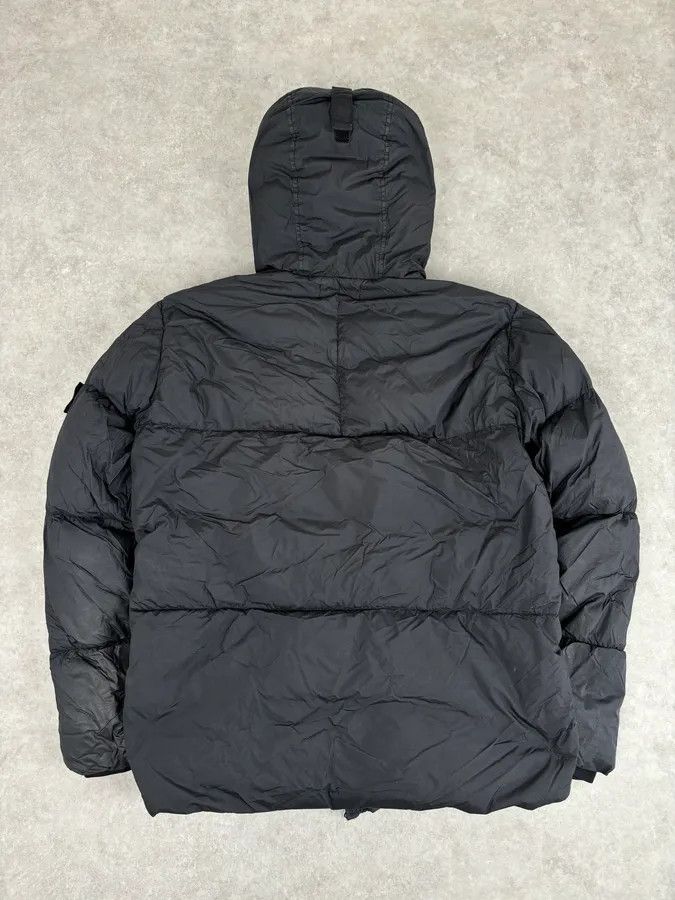 Stone Island AW2017 Stone Island Black Dyed Crinkle Reps Black Hooded Puffer Jacket Size US L / EU 52-54 / 3 - 6 Thumbnail