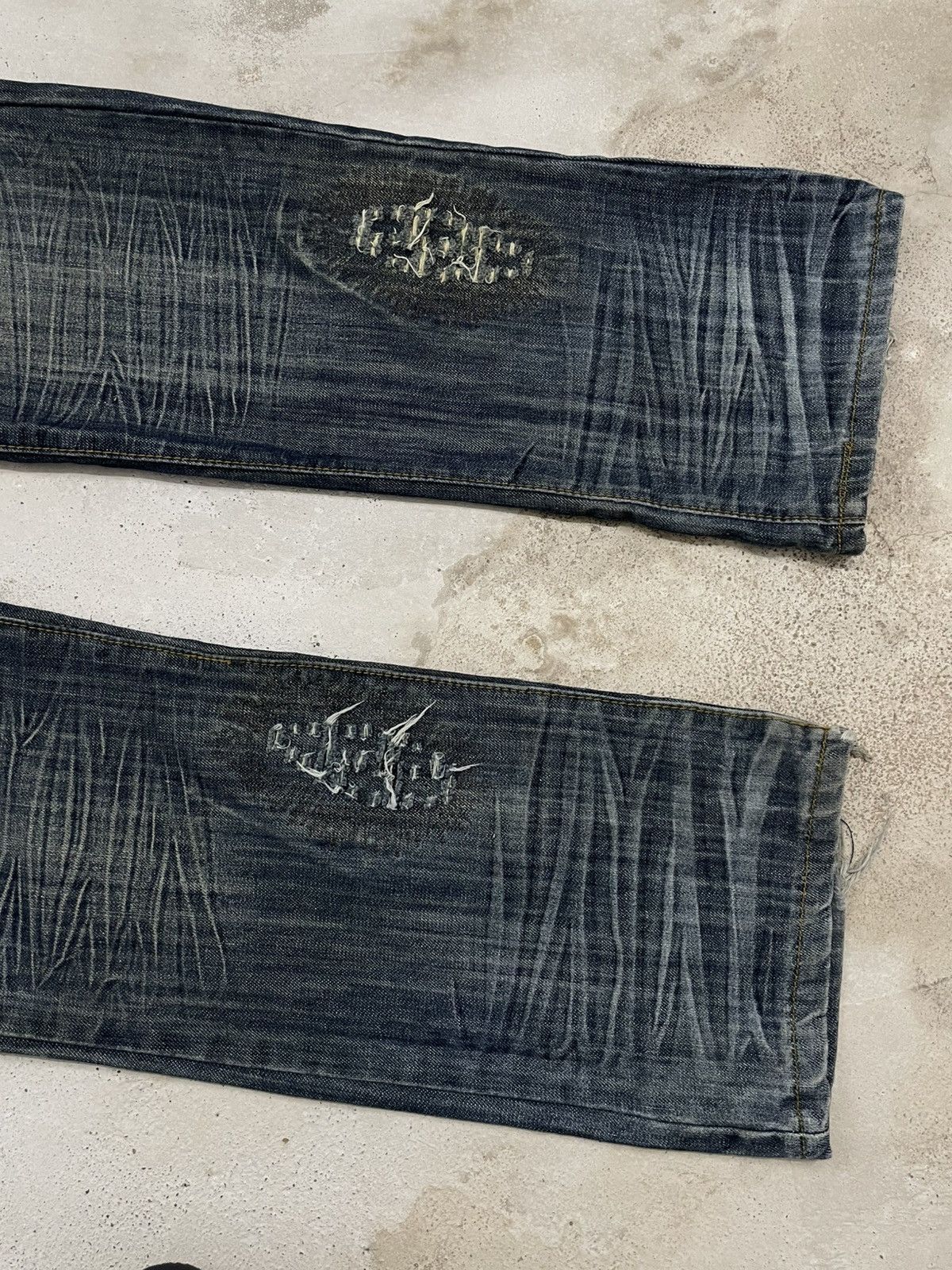 Japanese Brand Morse Code Distressed 3D Whisker Union Jack Gothic Fashion Size US 34 / EU 50 - 5 Thumbnail