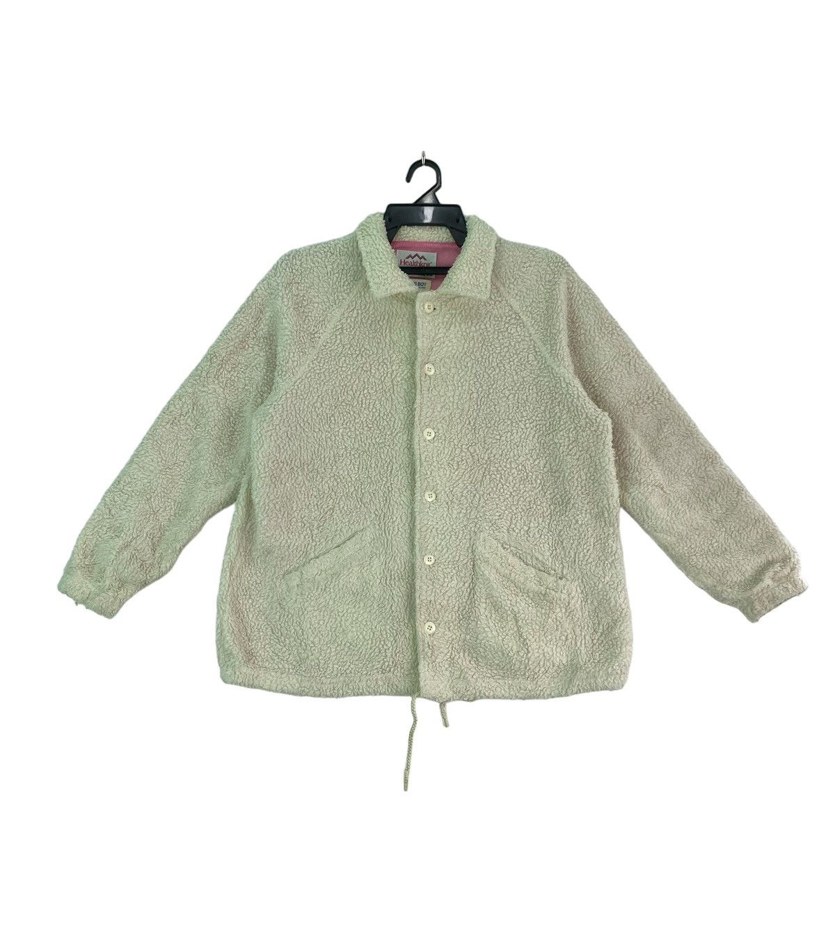 Vintage Rare Beams Boy x Healthknit white fleece jacket Size US M / EU 48-50 / 2 - 1 Thumbnail