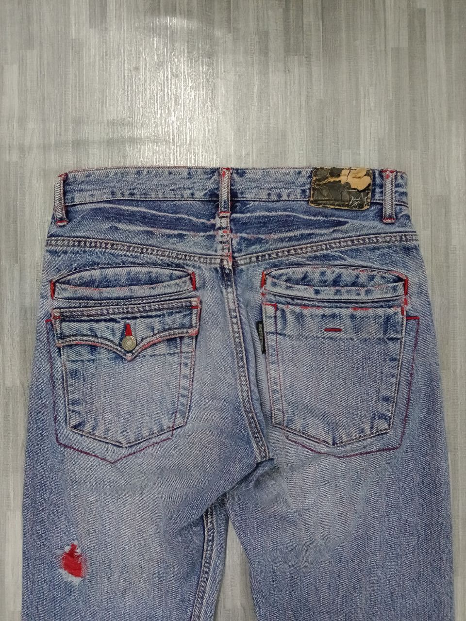Japanese Brand SiCK RIPED RATTLE TRAP SELVEDGE DENIM PANTS Size US 30 / EU 46 - 5 Thumbnail