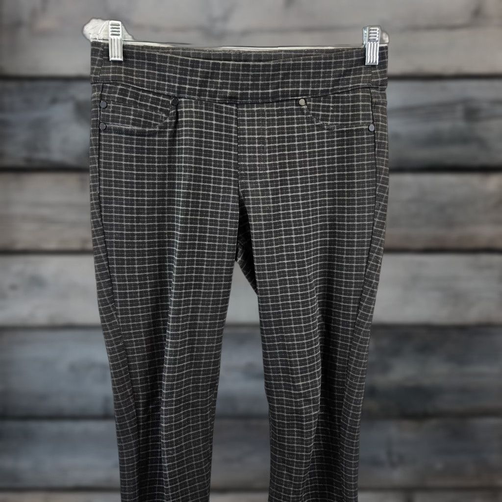Vintage Liverpool Womens Ponte Knit Skinny Pants Sz 6 Black Gray Mid Rise Pull On Size 28" / US 6 / IT 42 - 1 Thumbnail