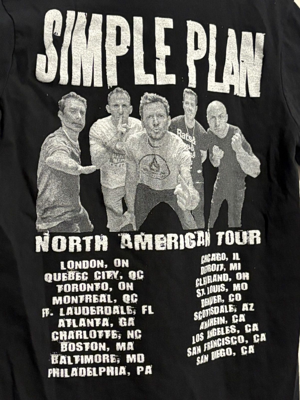 Band Tees Vintage Y2K Simple Plan North American Tour SS Band T-Shirt Size US L / EU 52-54 / 3 - 4 Thumbnail
