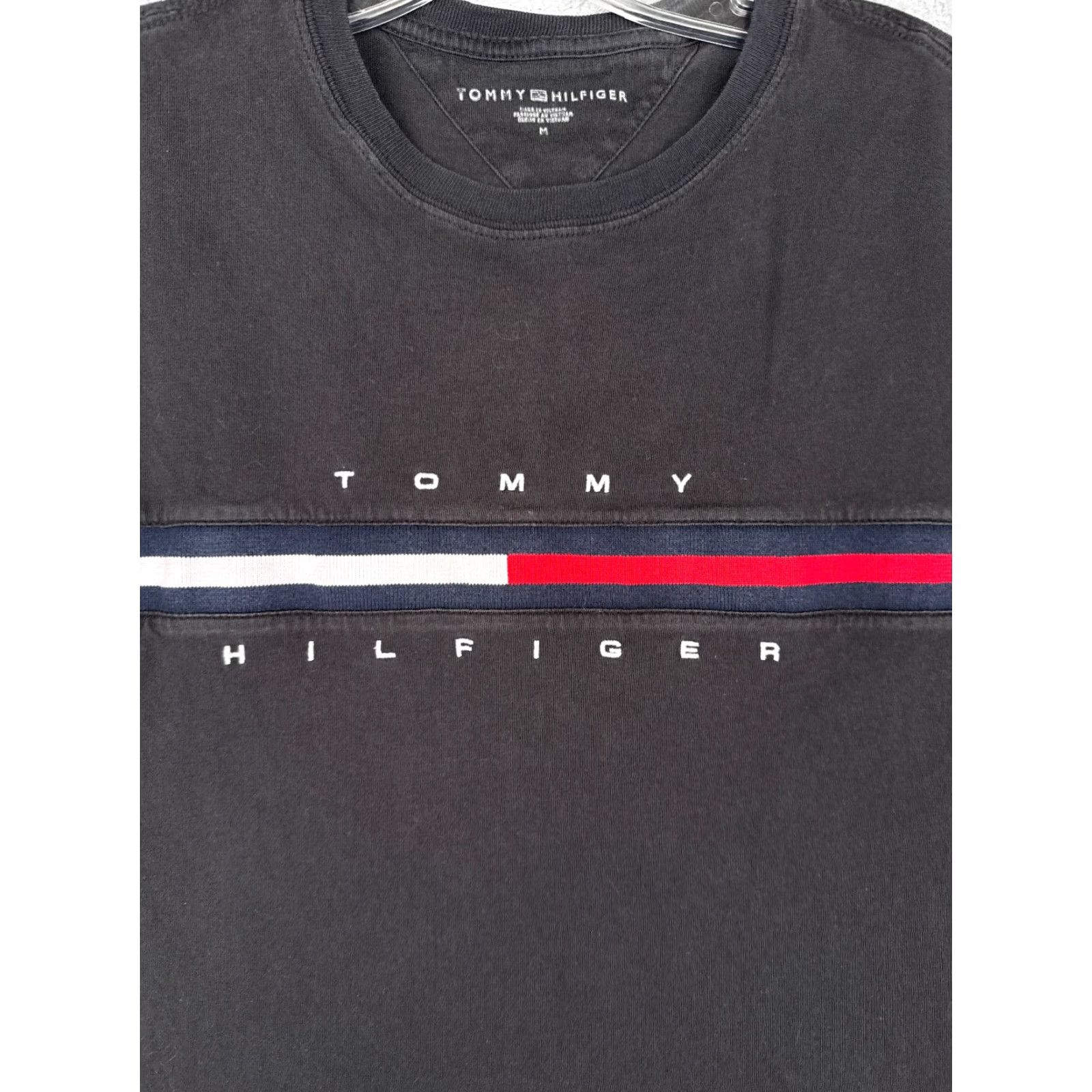 Tommy Hilfiger Tommy Hilfiger Shirt Medium Black Crew Neck Short Sleeve 100% Cotton Logo Embroidered Mens Size US M / EU 48-50 / 2 - 6 Thumbnail