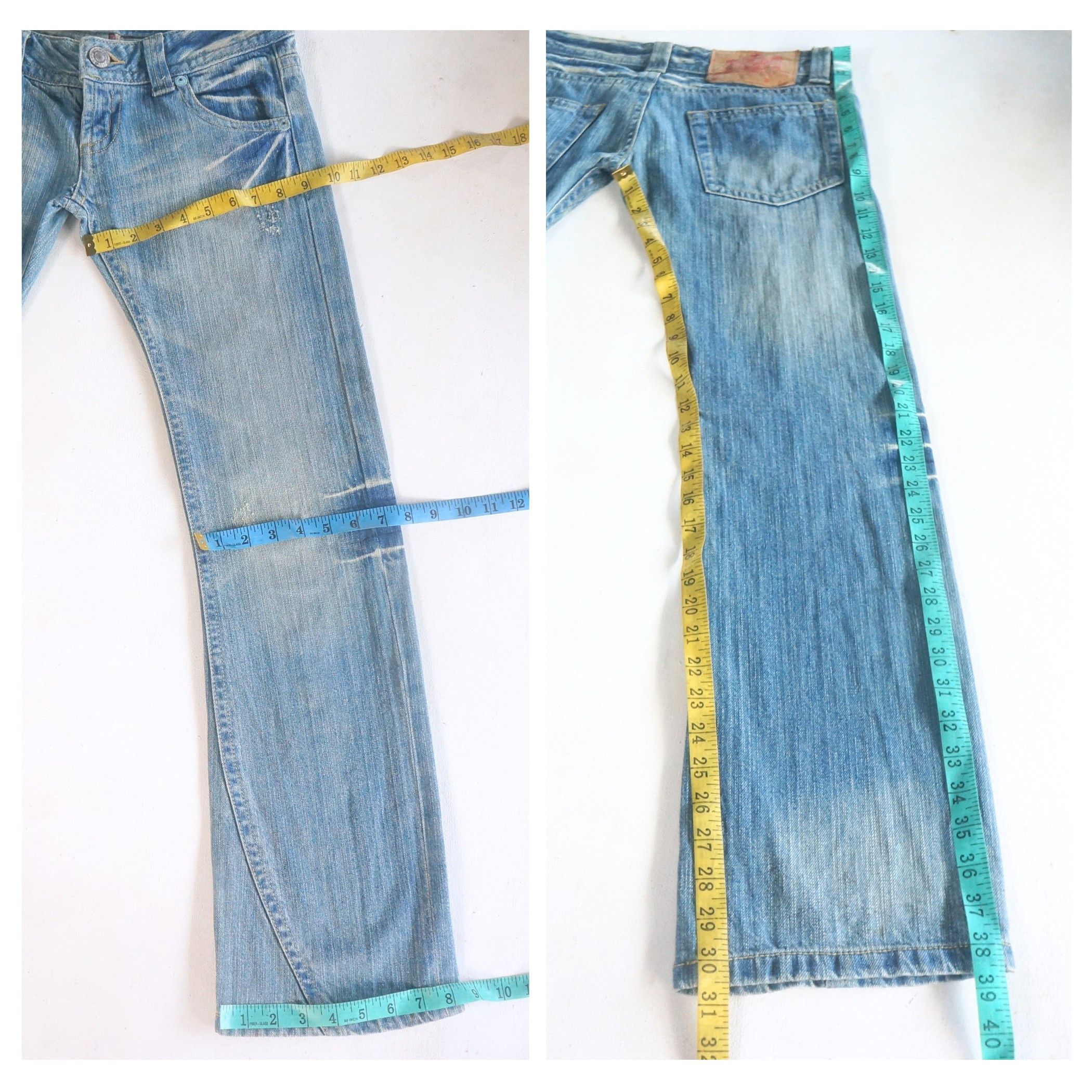 Japanese Brand Original Jeans Super low Rise Flare Jeans Size 29" - 9 Thumbnail