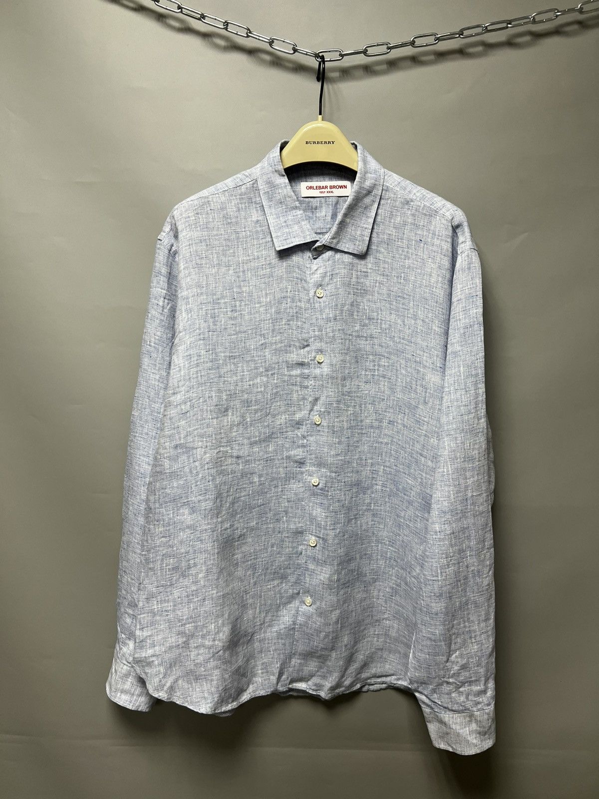 Orlebar Brown Orlebar Brown Shirt Linen Long Sleeve Button Down Size US XXL / EU 58 / 5 - 1 Thumbnail