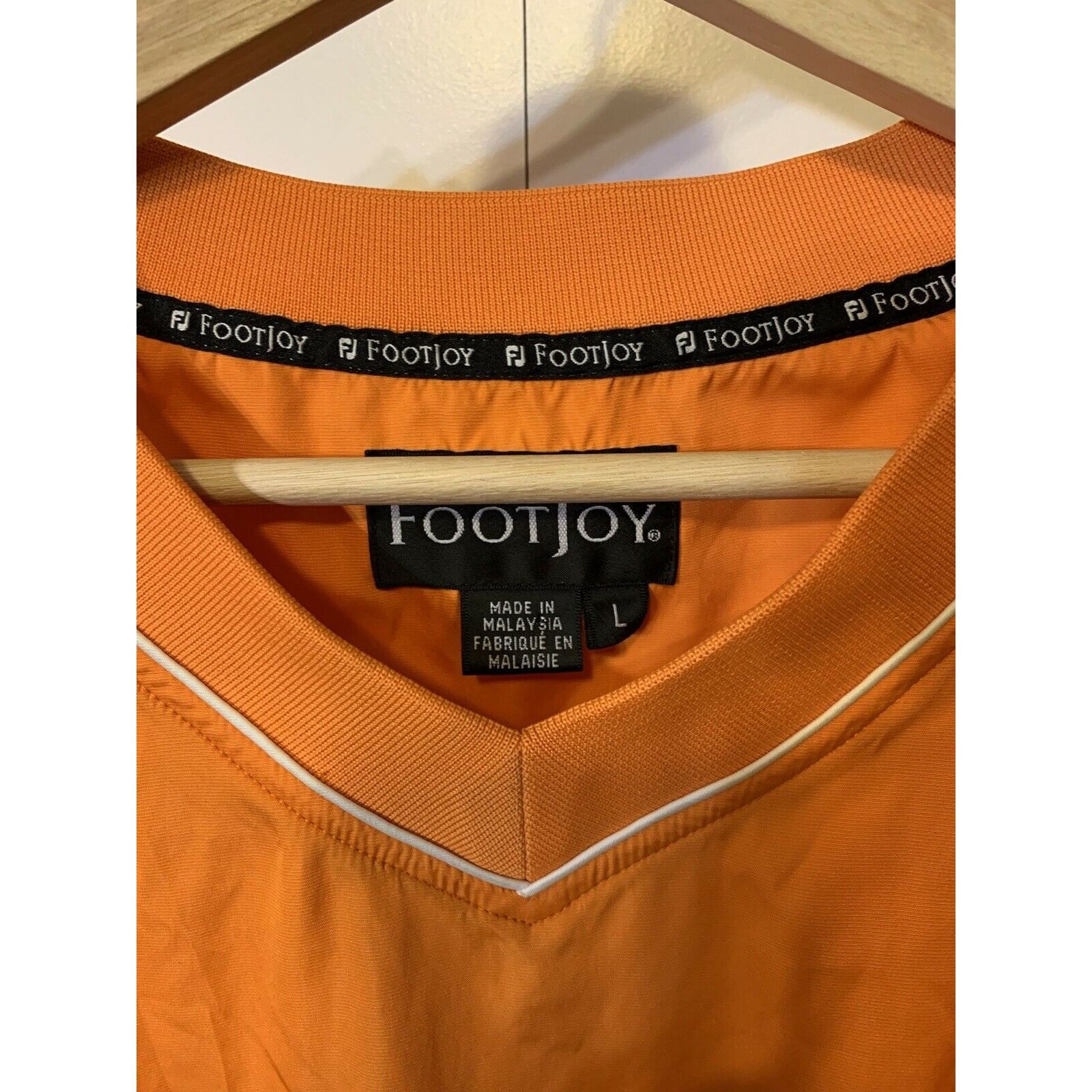 Footjoy FootJoy Windbreaker Jacket Mens Sz L Orange V Neck Pullover Size US L / EU 52-54 / 3 - 2 Thumbnail