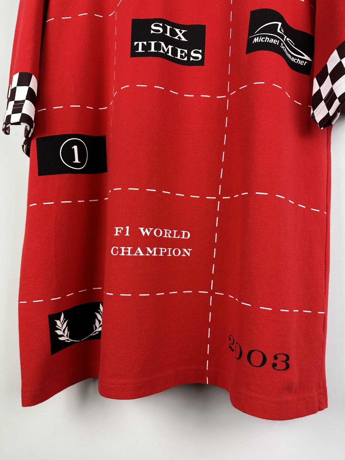Ferrari × Formula 1 VTG 2003 Michael Schumacher Formula Uno Racing Polo T-Shirt Size US L / EU 52-54 / 3 - 4 Thumbnail