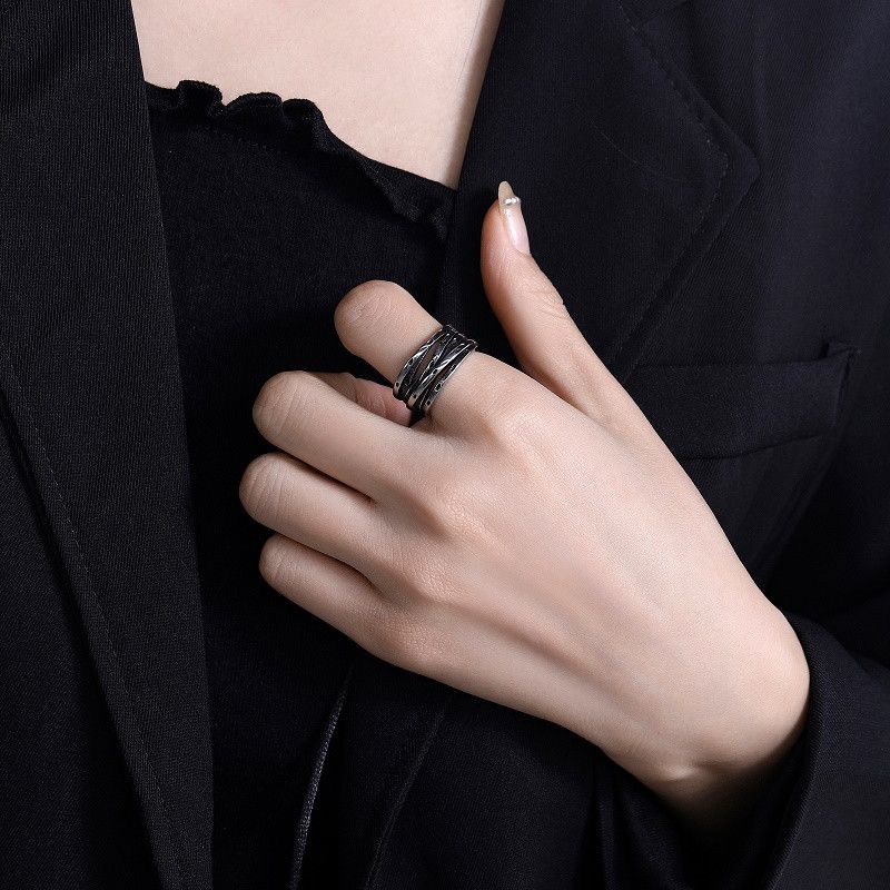 Jewelry Retro Jewelry Rings Open Size Chrome Ring (Size 7-13) Size ONE SIZE - 2 Thumbnail