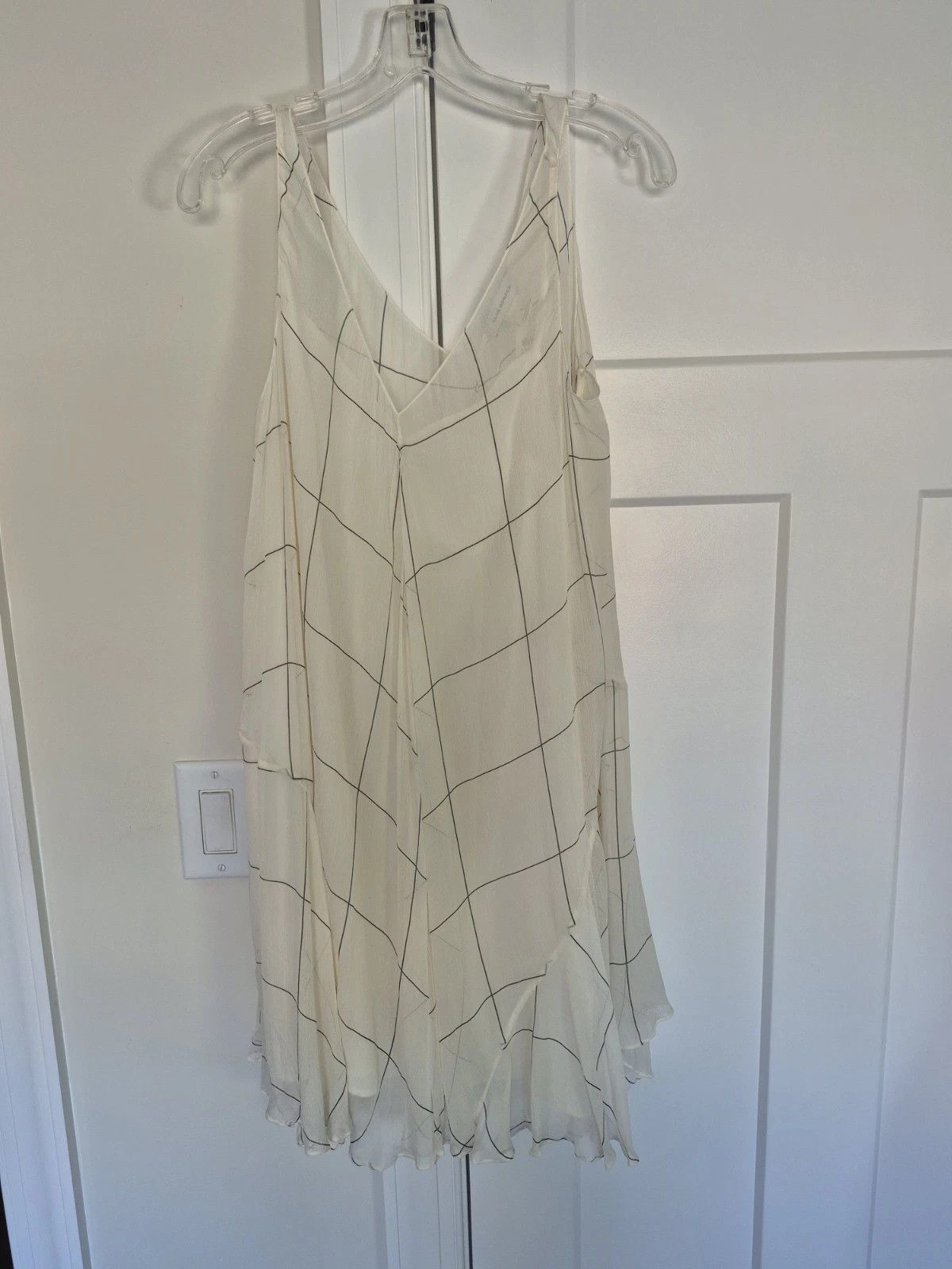 Club Monaco Dress Windowpane A Line Chiffon Slvless Pleated Party Summer Size S / US 4 / IT 40 - 5 Thumbnail