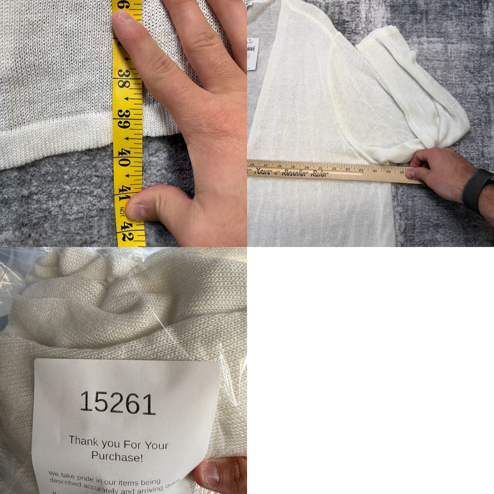 J. Jill J. Jill Cardigan Sweater Women 3X White Open Knit Linen Beach Coverup Coastal NEW Size XXL / US 16-18 / IT 52-54 - 8 Thumbnail