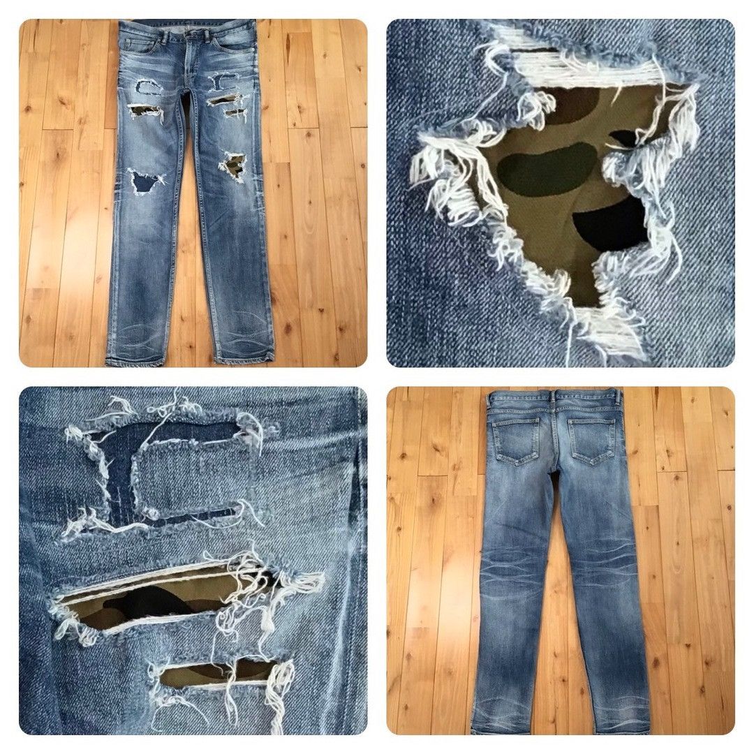 Bape BAPE Damaged denim pants 1st camo a bathing ape ★size M Size US 32 / EU 48 - 1 Thumbnail
