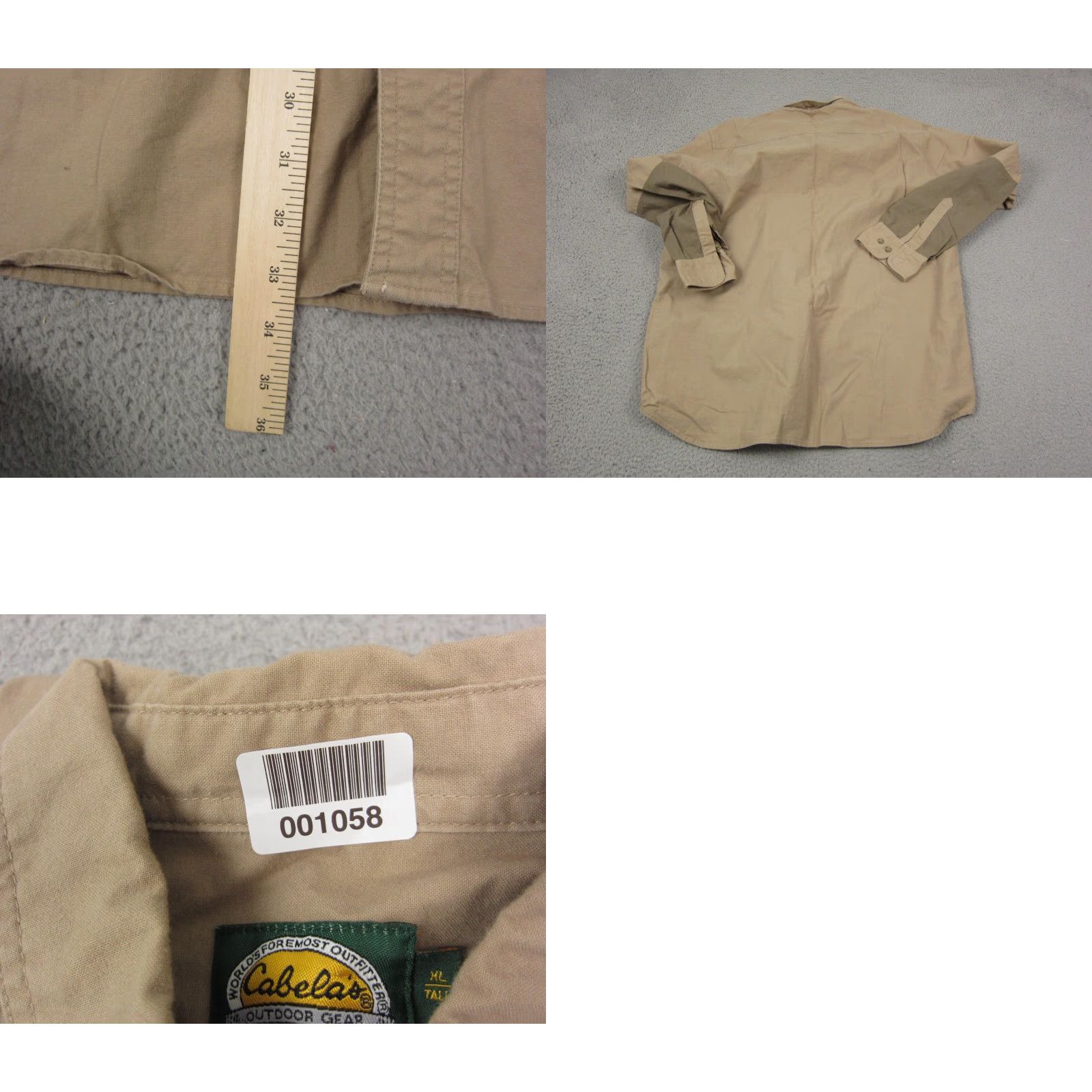 Vintage Cabela's Shirt Men XLT Button-Up Long Sleeve Collared Brown Tan Canvas Cotton 90s Size US XL / EU 56 / 4 - 8 Thumbnail