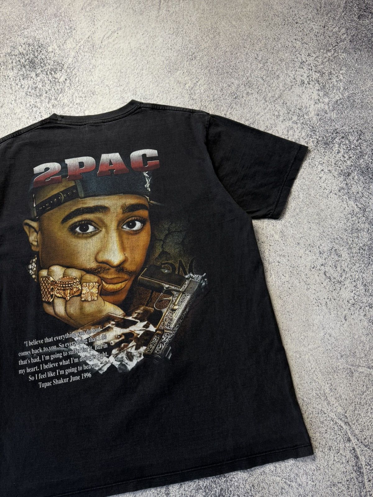 Vintage Vintage 2Pac Rap Tee Rock Tees 1996 Grail Very Rare Tee L Size US L / EU 52-54 / 3 - 17 Thumbnail