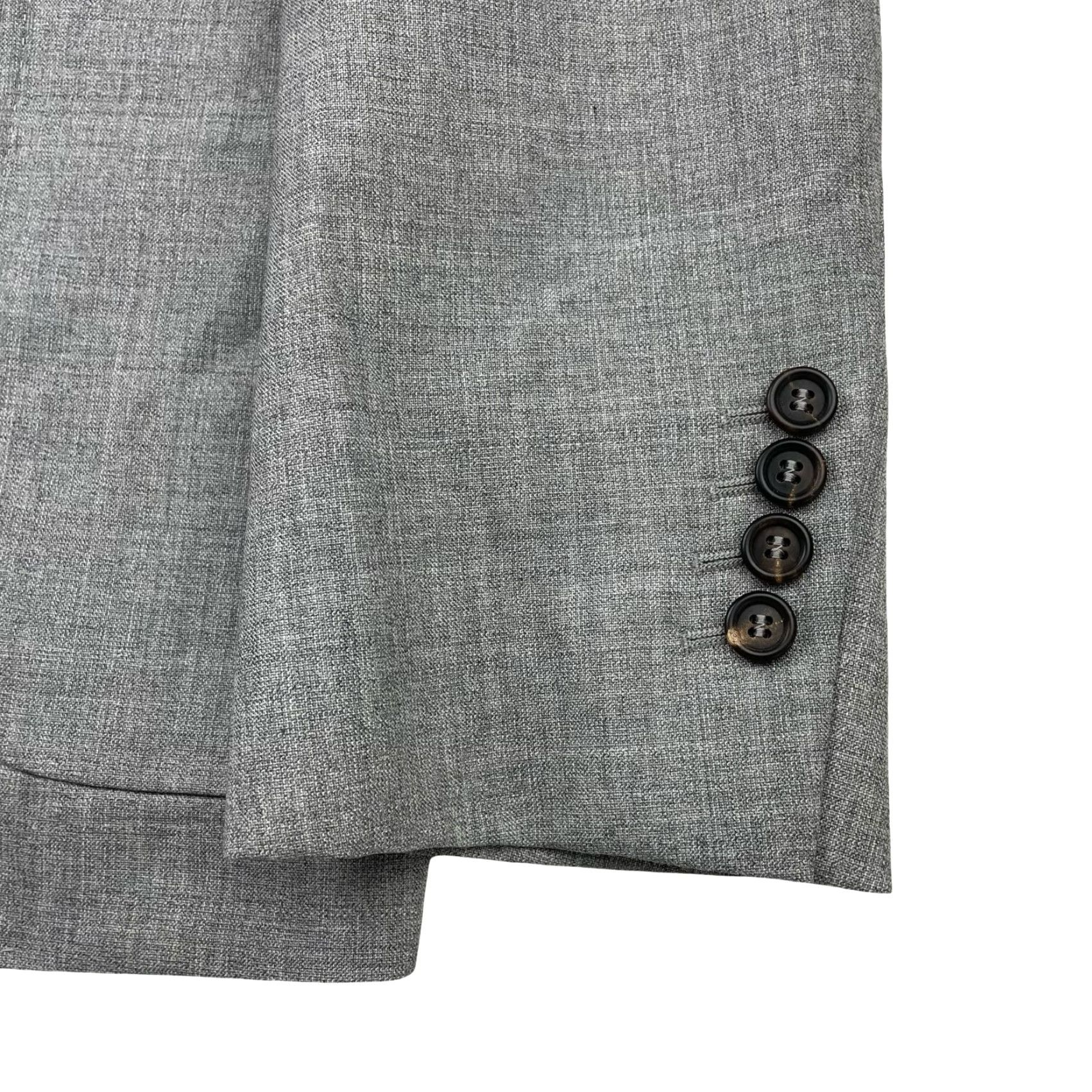 Brunello Cucinelli Brunello Cucinelli Blazer Men’s 42R Gray Wool Blend Unstructured 3-Button Double Vented 4-Button Cuff Notch Lapel Jacket Coat Regular Size Mens Size 42R - 4 Thumbnail