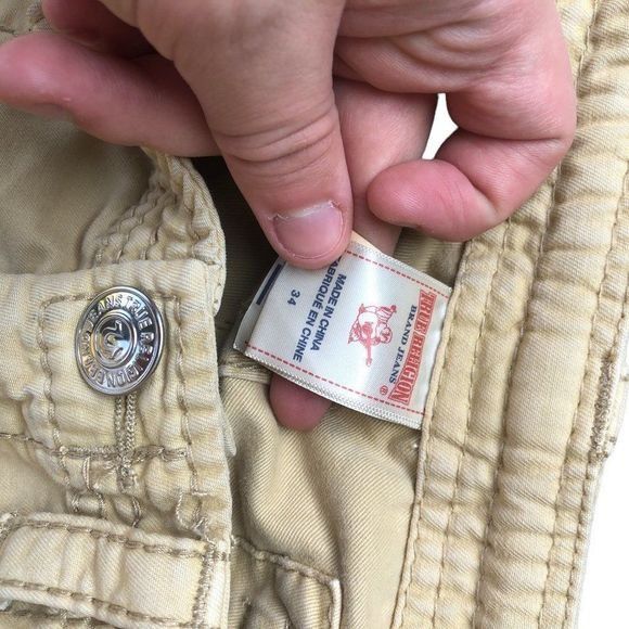 True Religion RARE True Religion Jeans Size 34 Cargo Pants Khaki Brown Size US 34 / EU 50 - 11 Thumbnail