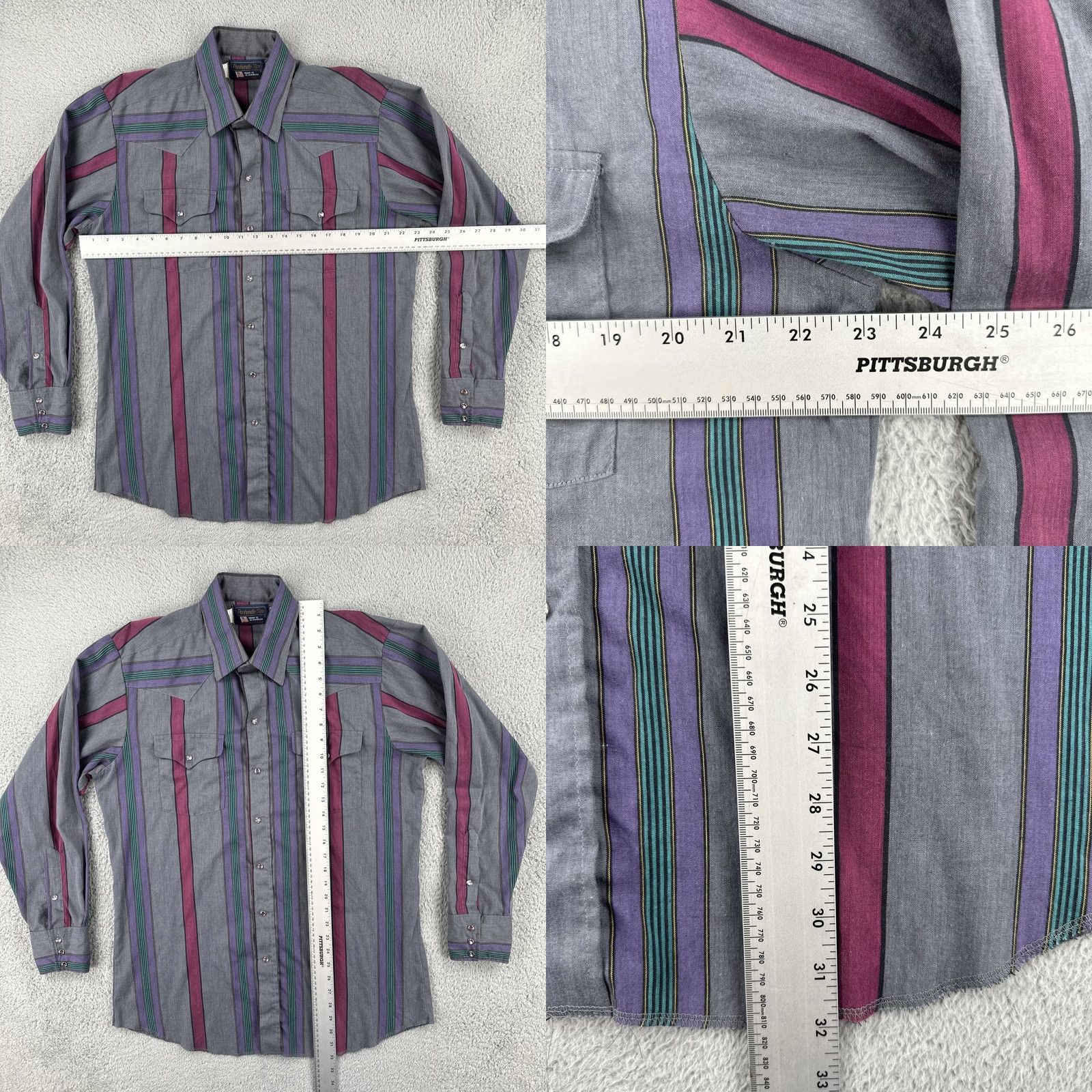 Vintage VINTAGE Panhandle Slim Shirt Western XL Long Sleeve Pearl Snap Made In USA 1990s Rockabilly Cowboy Shirt Mens Size US XL / EU 56 / 4 - 8 Thumbnail