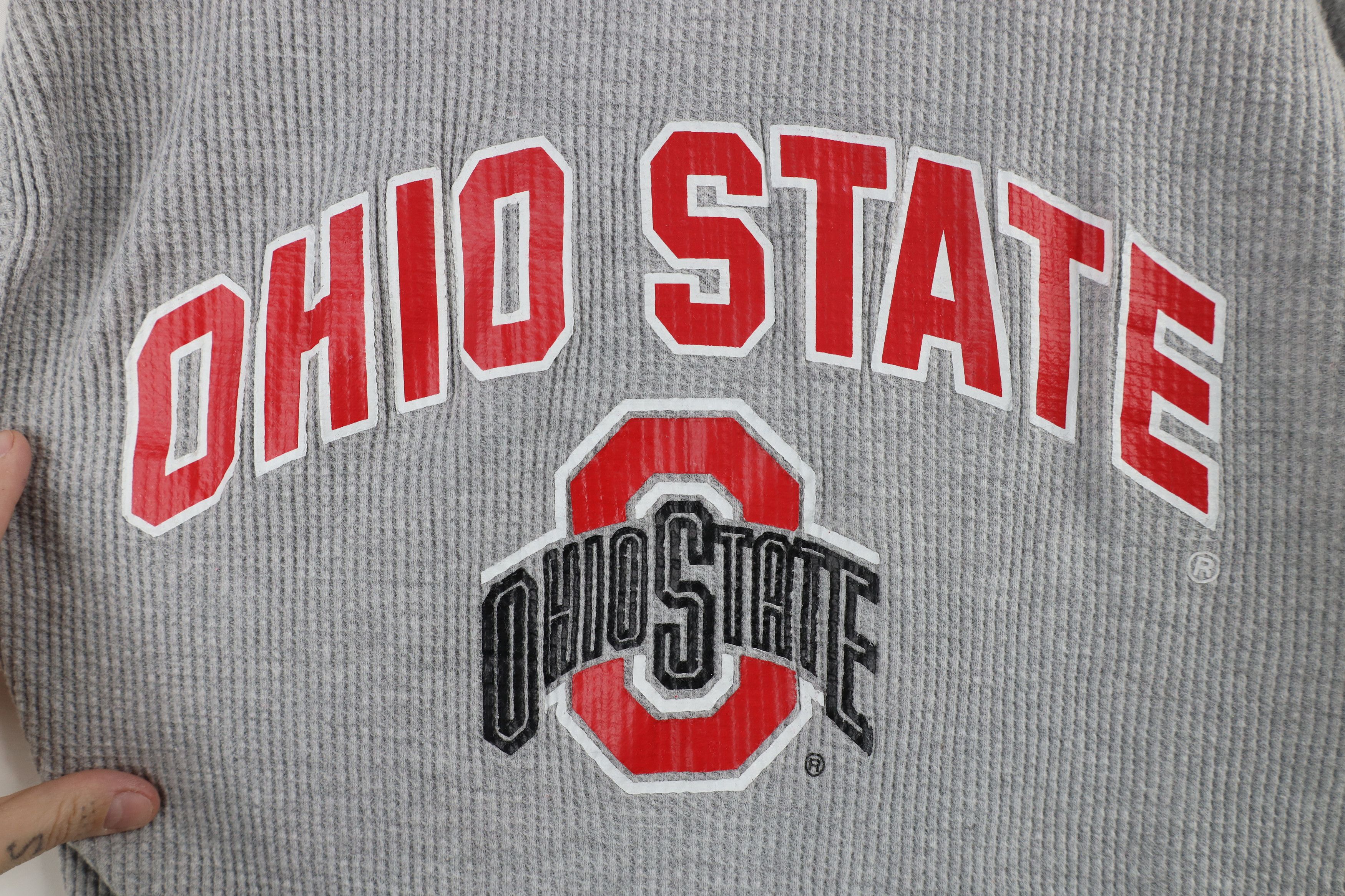 Vintage Vintage 90s University Waffle Knit Long Sleeve T-Shirt Size M / US 6-8 / IT 42-44 - 4 Thumbnail