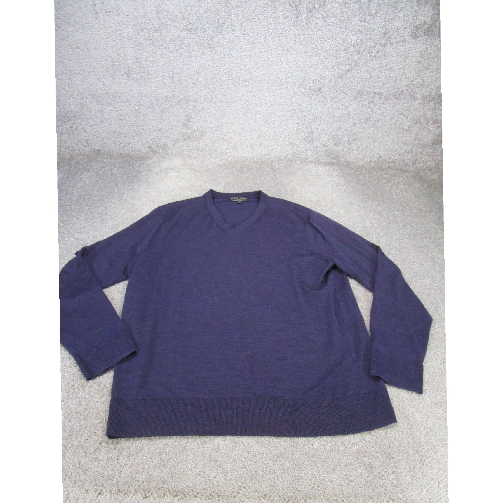 Brooks Brothers Brooks Brothers Sweater Mens Large V Neck Stretch Merino Wool Navy Blue Size US L / EU 52-54 / 3 - 1 Thumbnail