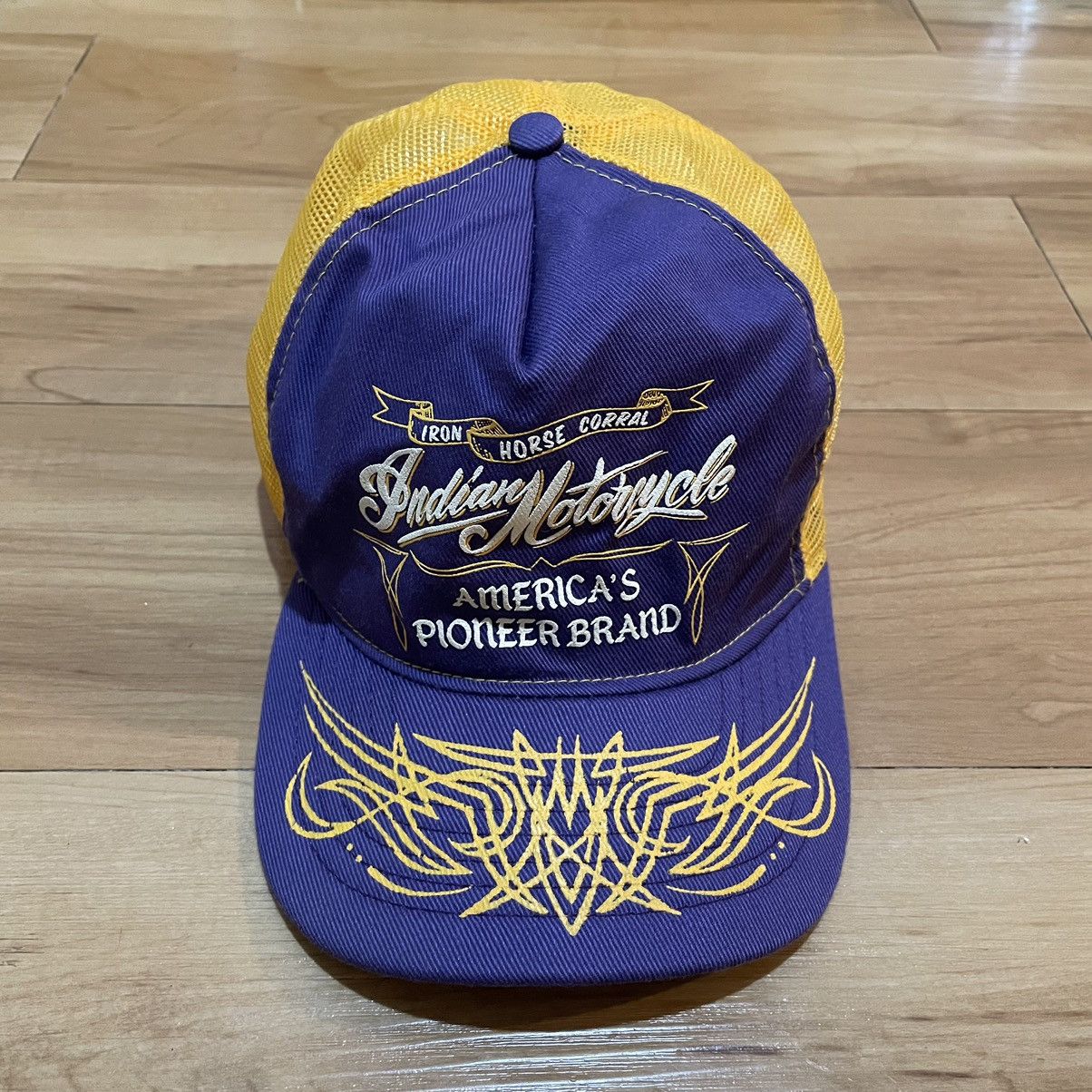 Indian Motorcycle Vintage indian motorcycle pinstripe trucker cap Size ONE SIZE - 1 Thumbnail