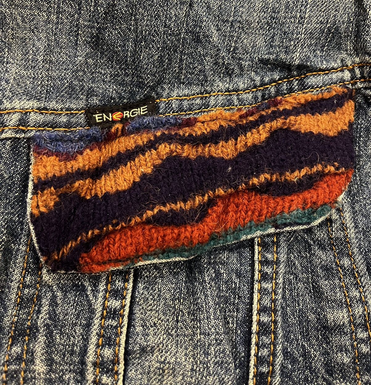Energie Vintage 90s Energie Coogi Style Denim Jacket Made In Italy Size US XL / EU 56 / 4 - 5 Thumbnail