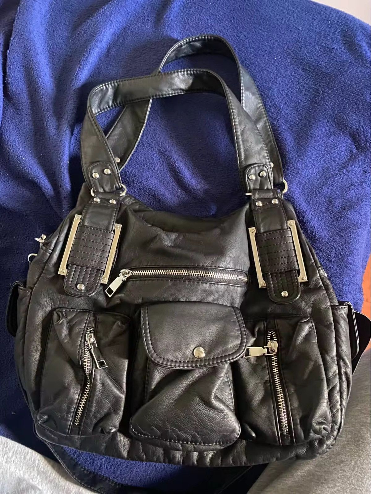 Leather Multi-Pocket Shoulder Crossbody Bag Size ONE SIZE - 7 Thumbnail